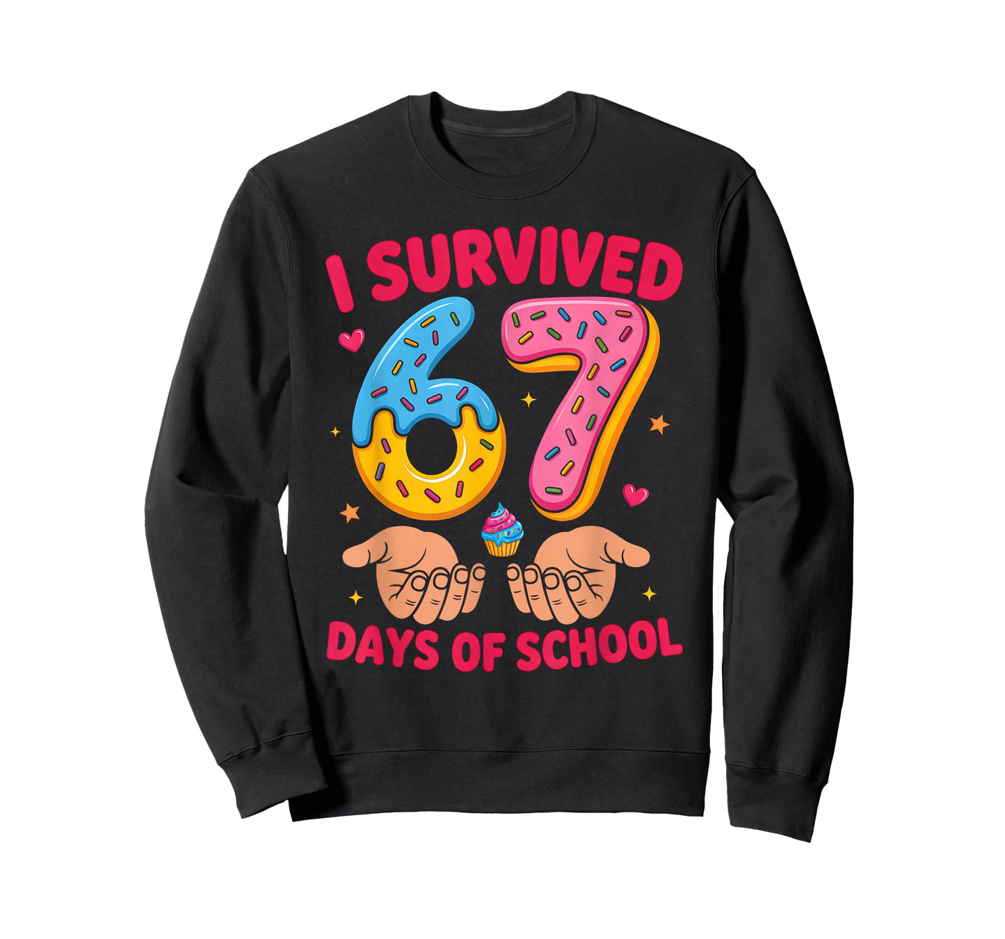 I Survived 67 Days of School Teacher Kids Funny 6 7 Number T-Shirt