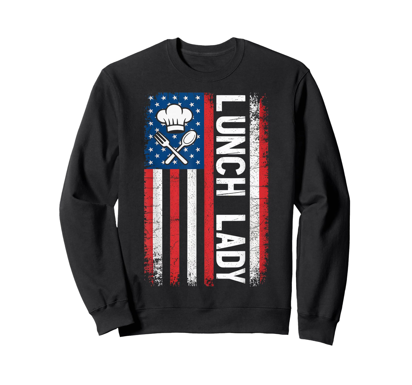 Cooking School Worker Cafeteria American USA Flag Lunch Lady T-Shirt