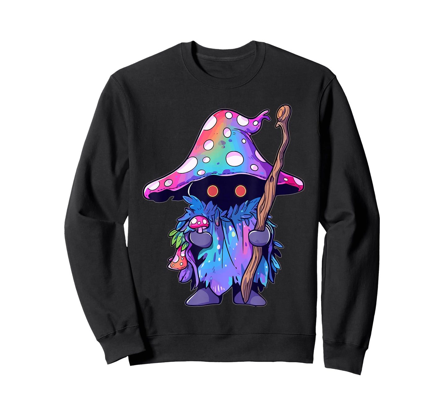 EDM DJ Festival Outfit Men & Women Unisex-Adults Psychedelic Festival Trippy Wizard EDM Rave T-Shirt Black Small Short Sleeve T-Shirt