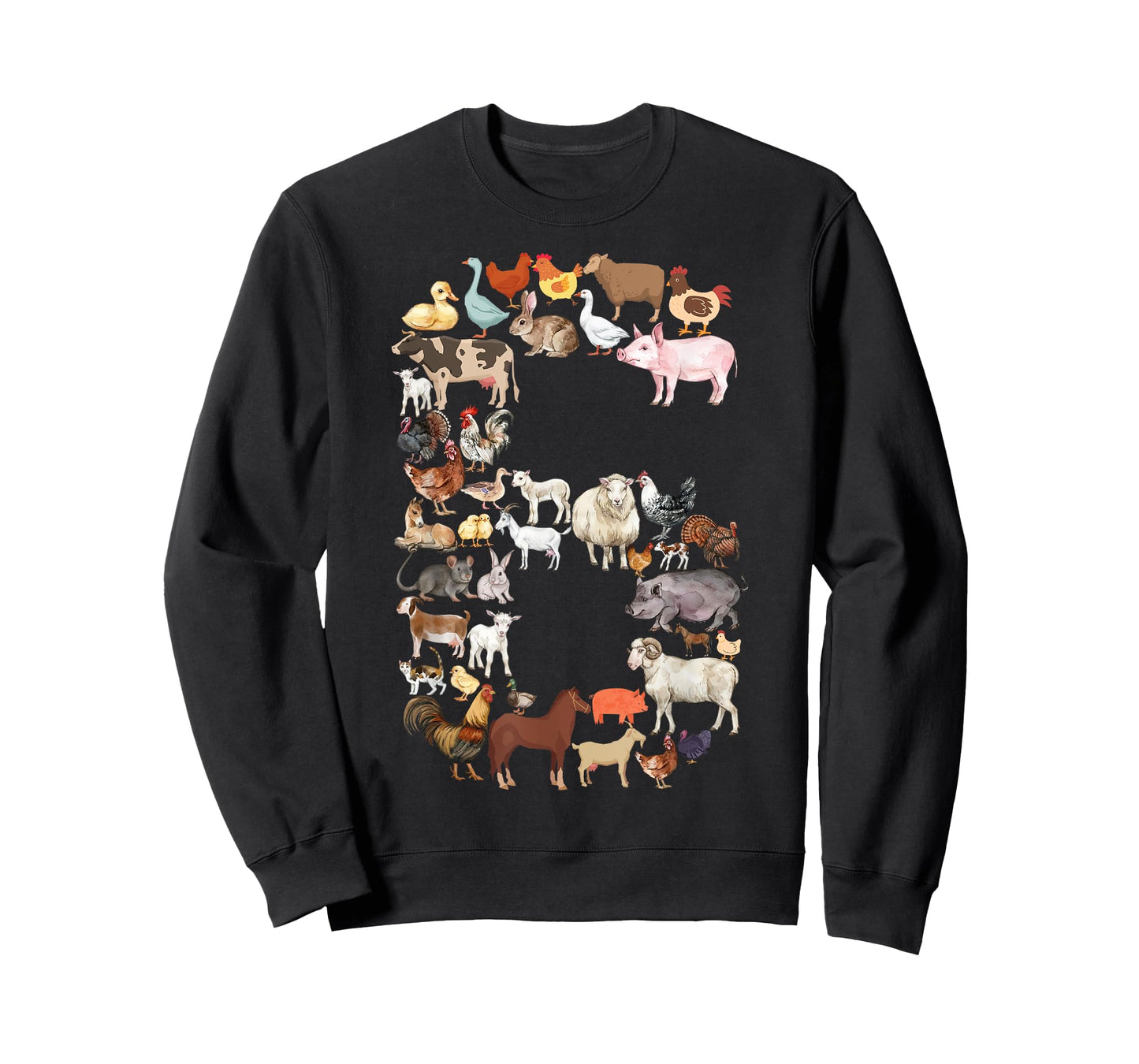Fun 6th Birthday Farm Animals Theme Boy Kids 6 Year Old Bday T-Shirt