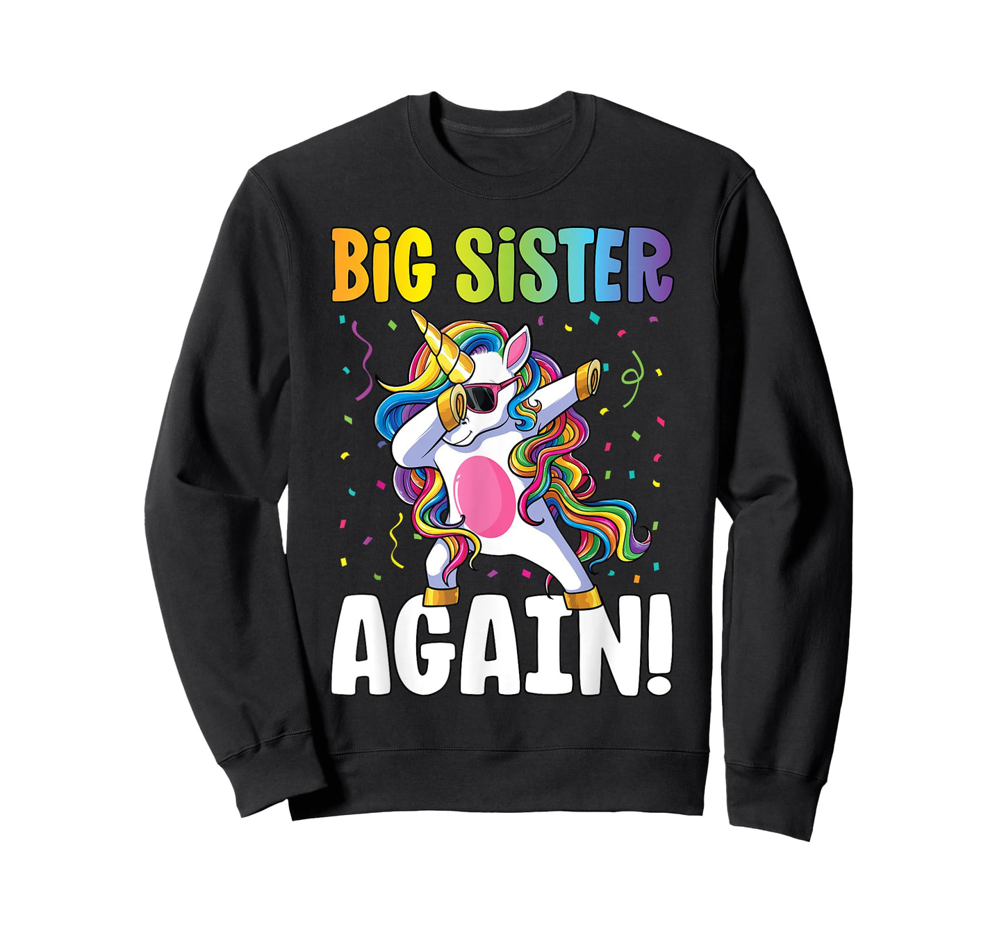 Big Sister Again Girls Dab Unicorn Daughter Older Sibling T-Shirt