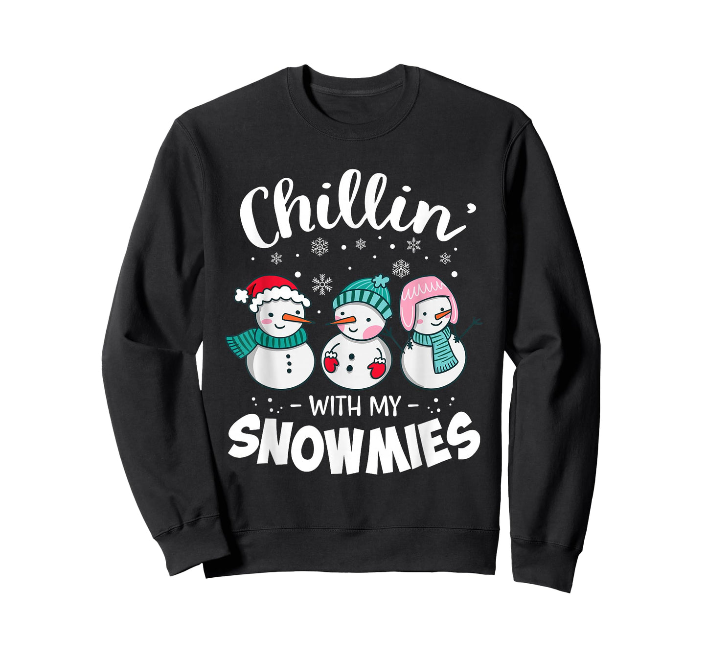 Chillin with My Snowmie Women Christmas Snowman Teacher Snow T-Shirt
