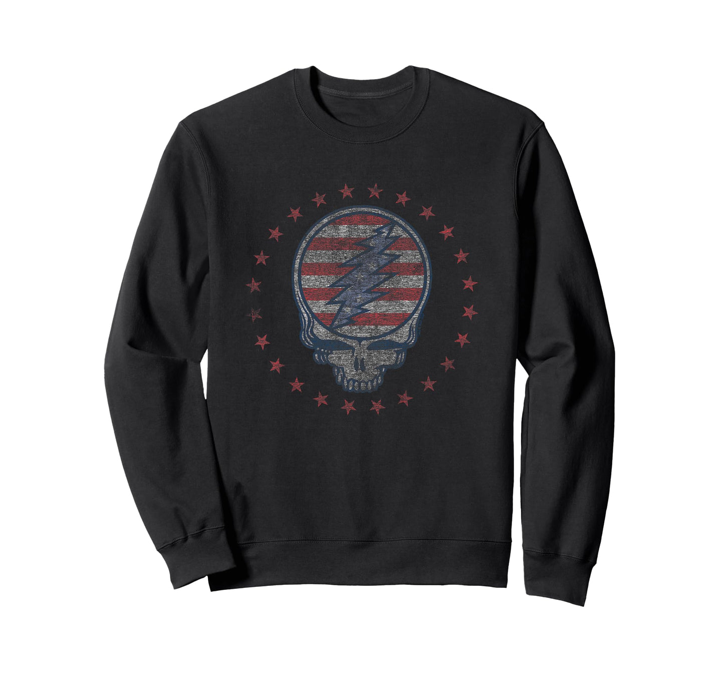 Kids Grateful Dead Patriotic USA Flag Stealie Vintage Band T-Shirt