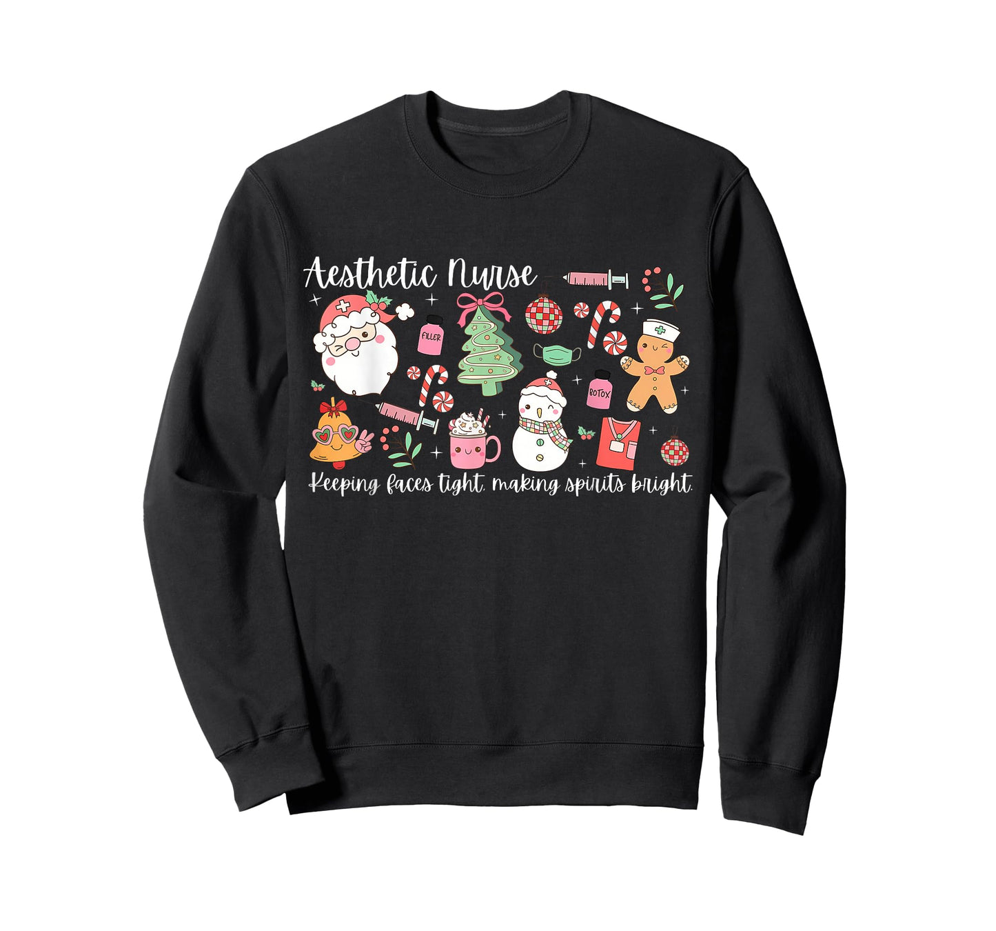 Aesthetic Nurse Santa Botox Injector RN Dermatology Xmas T-Shirt