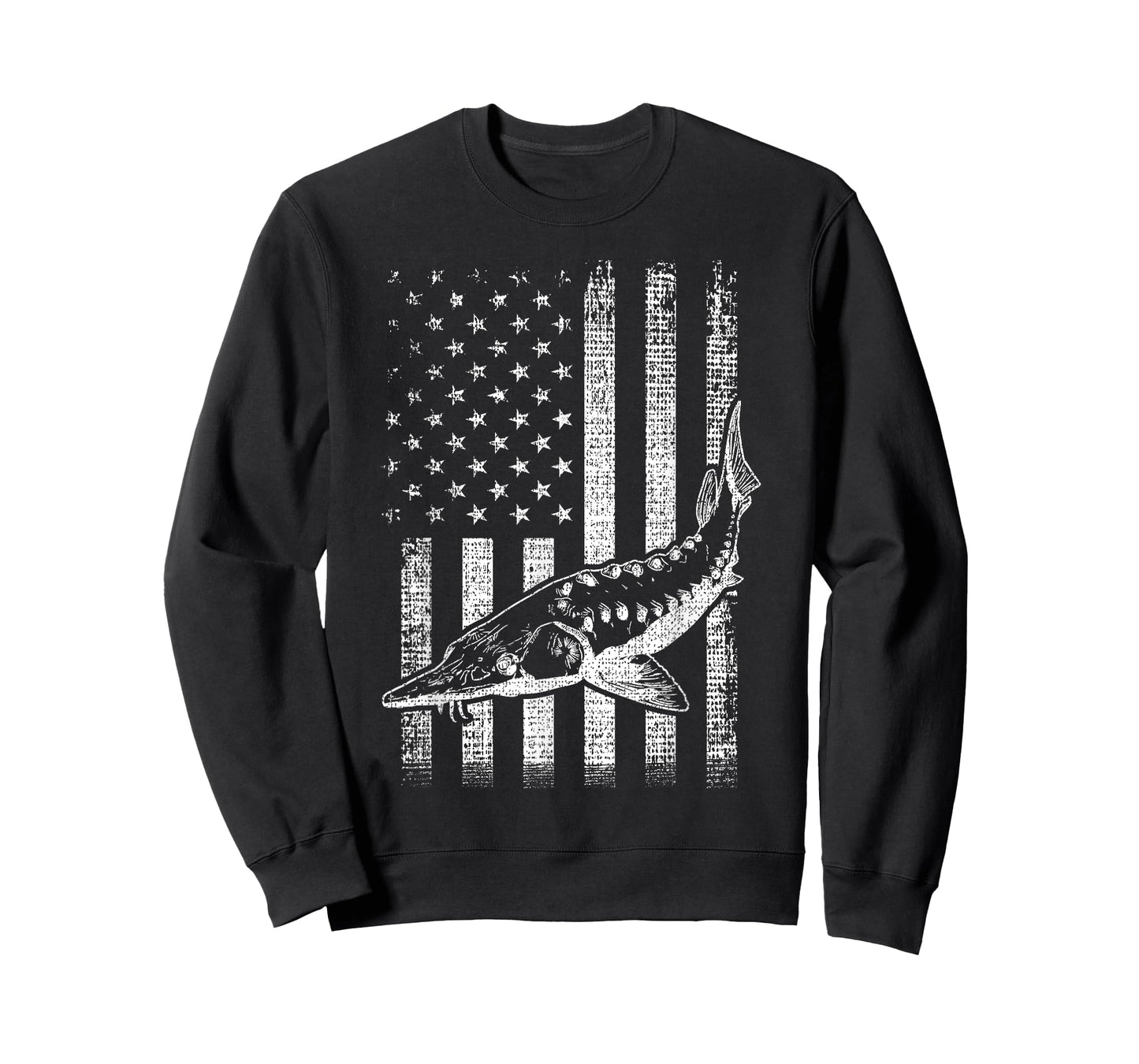Retro vintage American Sturgeon flag distressed fisherman T-Shirt