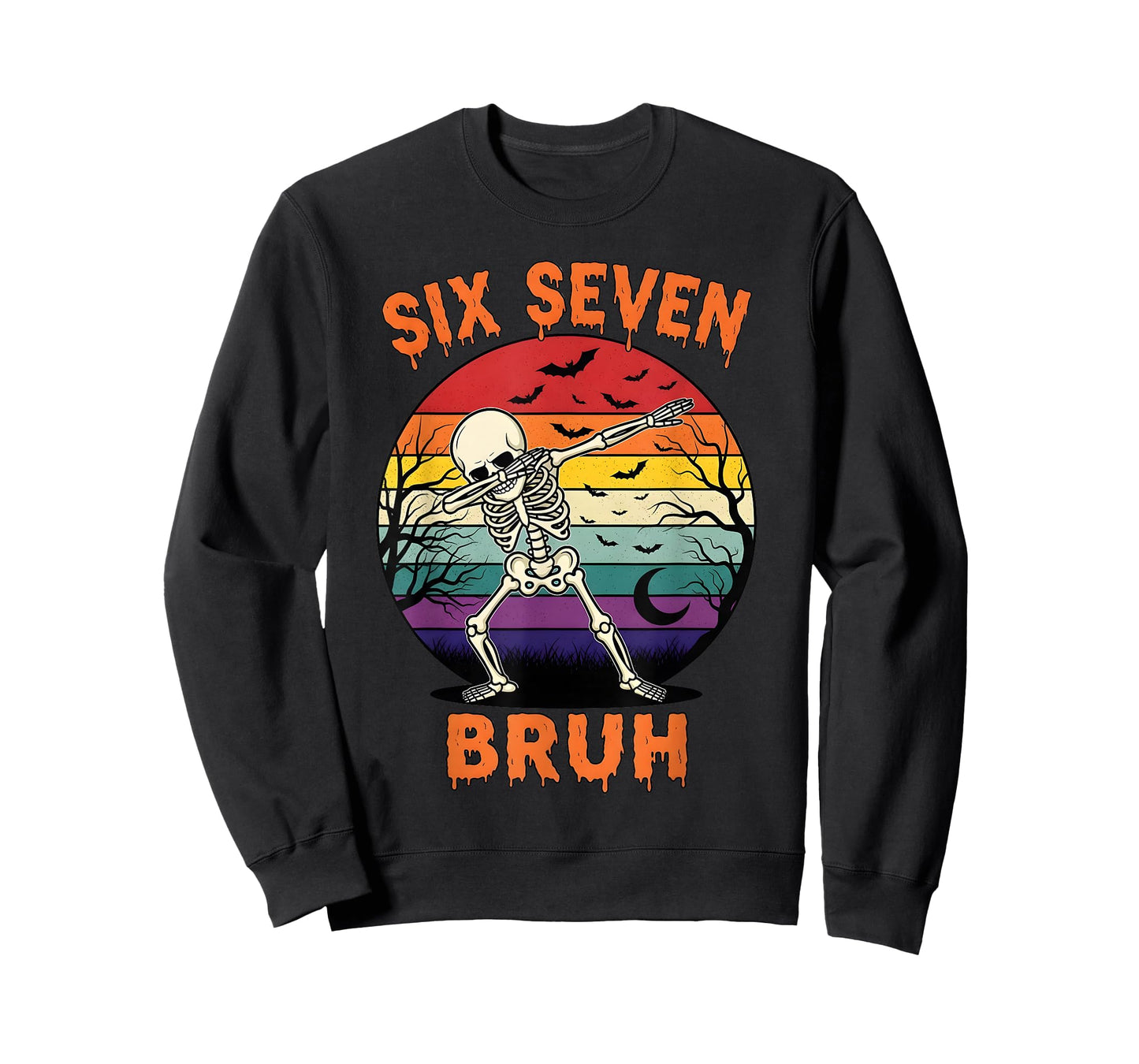 67 Halloween Meme Six Seve Skeleton Numbers Funny Bruh T-Shirt