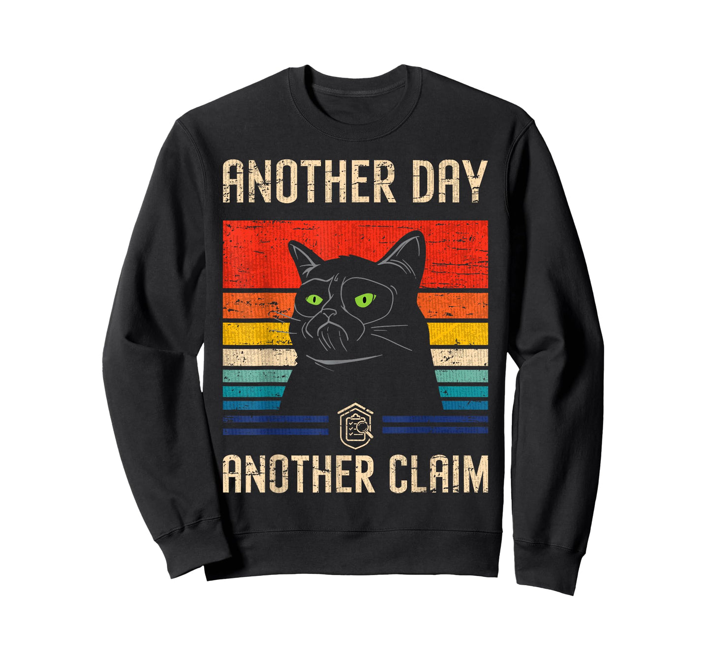 Claim Adjuster & Investigator Gifts Claim Examiner Black Retro Sports Cartoon T-Shirt, Small, Classic Fit, Short Sleeve, Crew Neck, Pull On, Cotton 65%, Polyester 35%