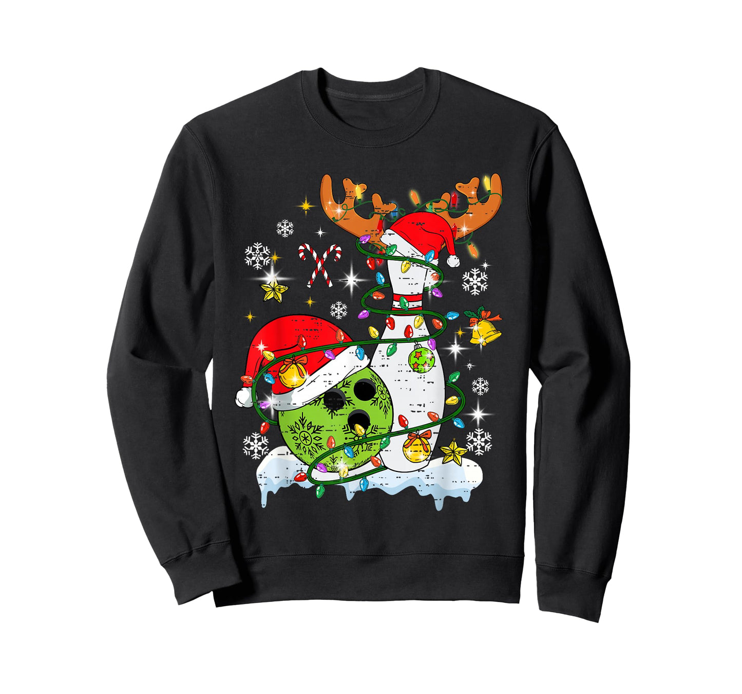 Christmas Bowling Hat Santa Bowler Xmas Sport Men Women Kids T-Shirt