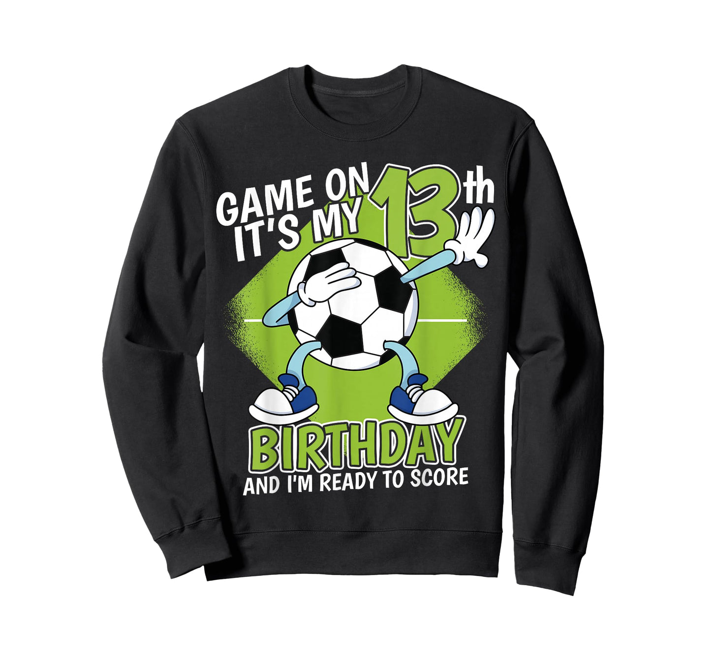 13 Year Old Soccer Player Boy 13th Birthday Soccer Theme T-Shirt
