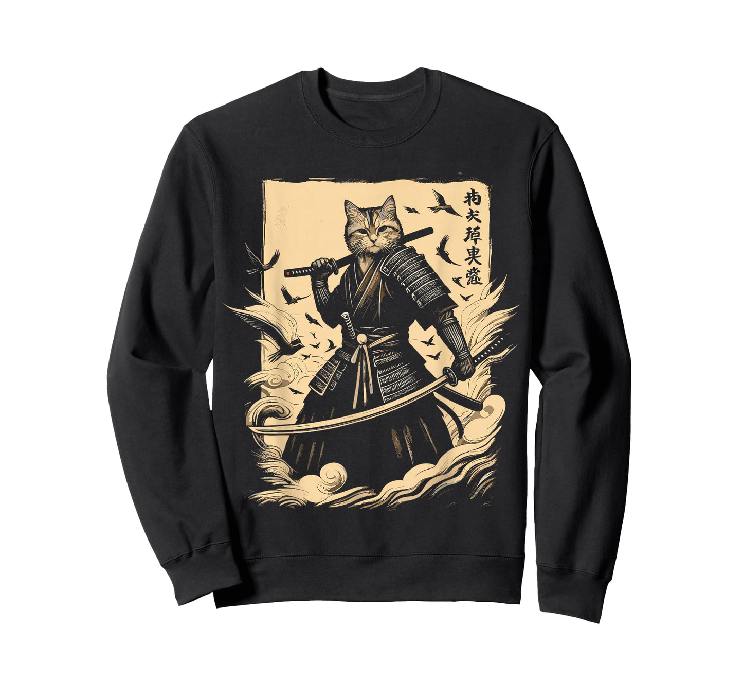 Samurai Cat Japanese Art Anime T-Shirt