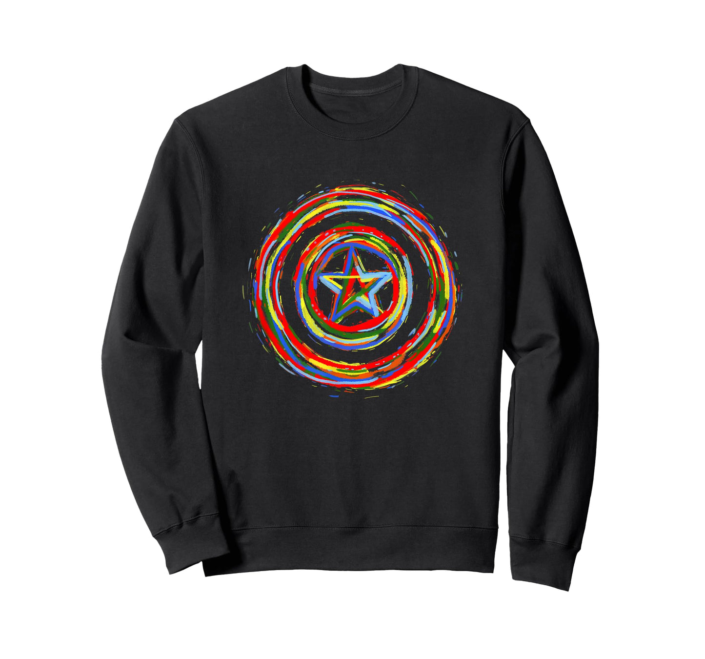 Marvel Comics Classic Captain America Rainbow Paint Shield T-Shirt