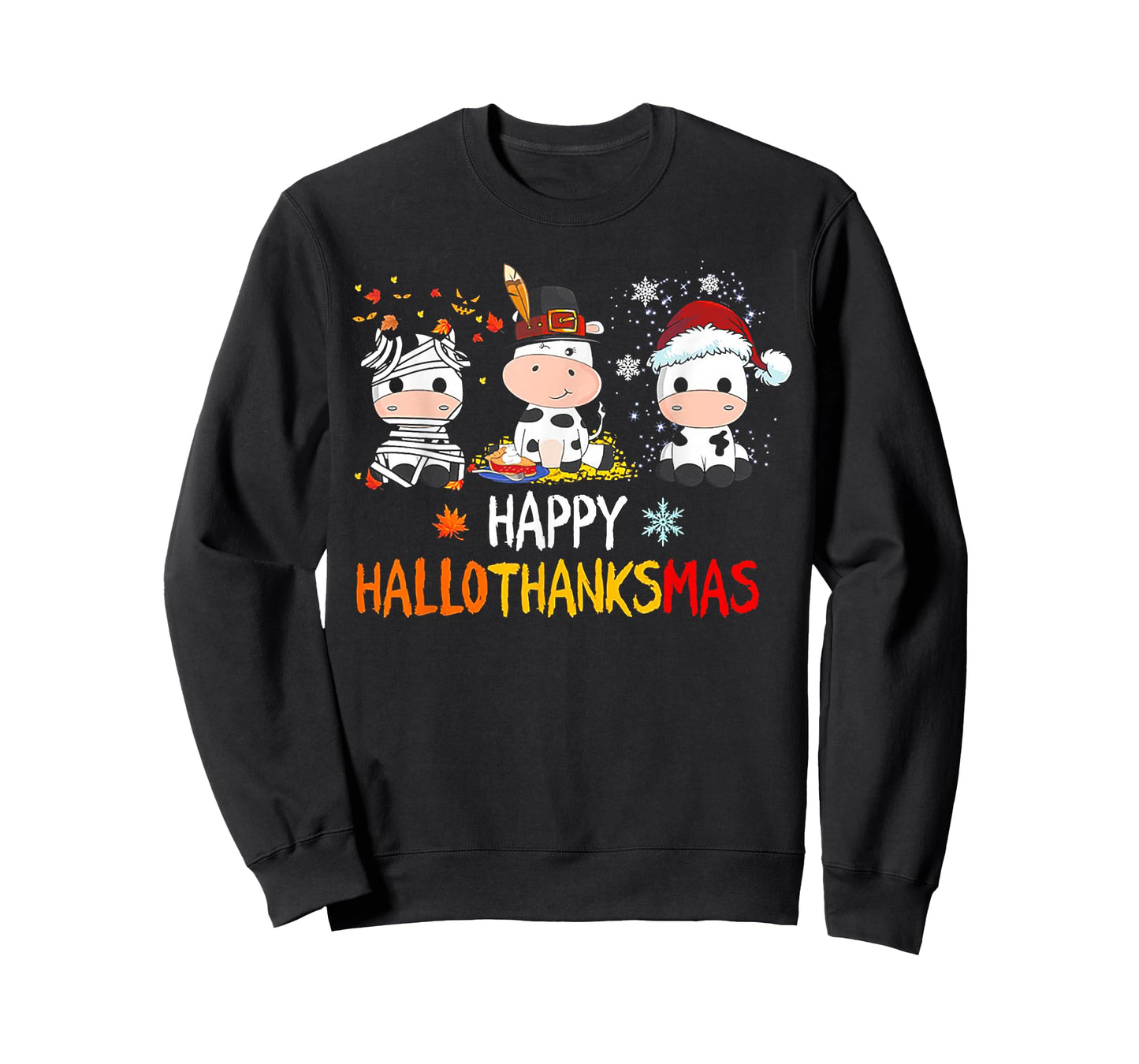 Cow Halloween - Happy HalloThanksMas T-Shirt