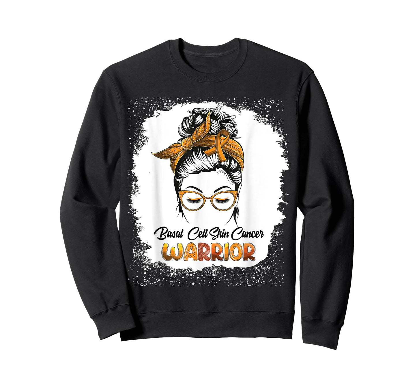 Basal Cell Skin Cancer Warrior Bleached Messy Bun Survivor T-Shirt
