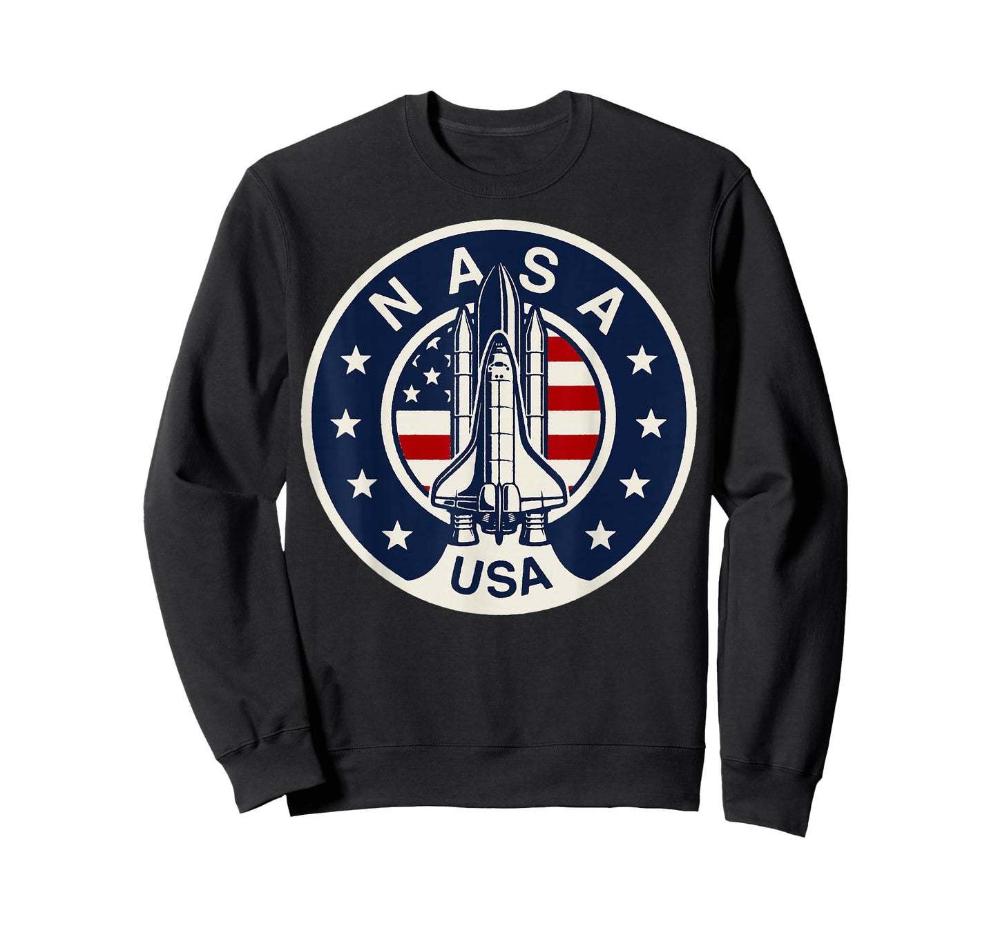 NASA USA Shuttle Rocket American Flag Logo T-Shirt