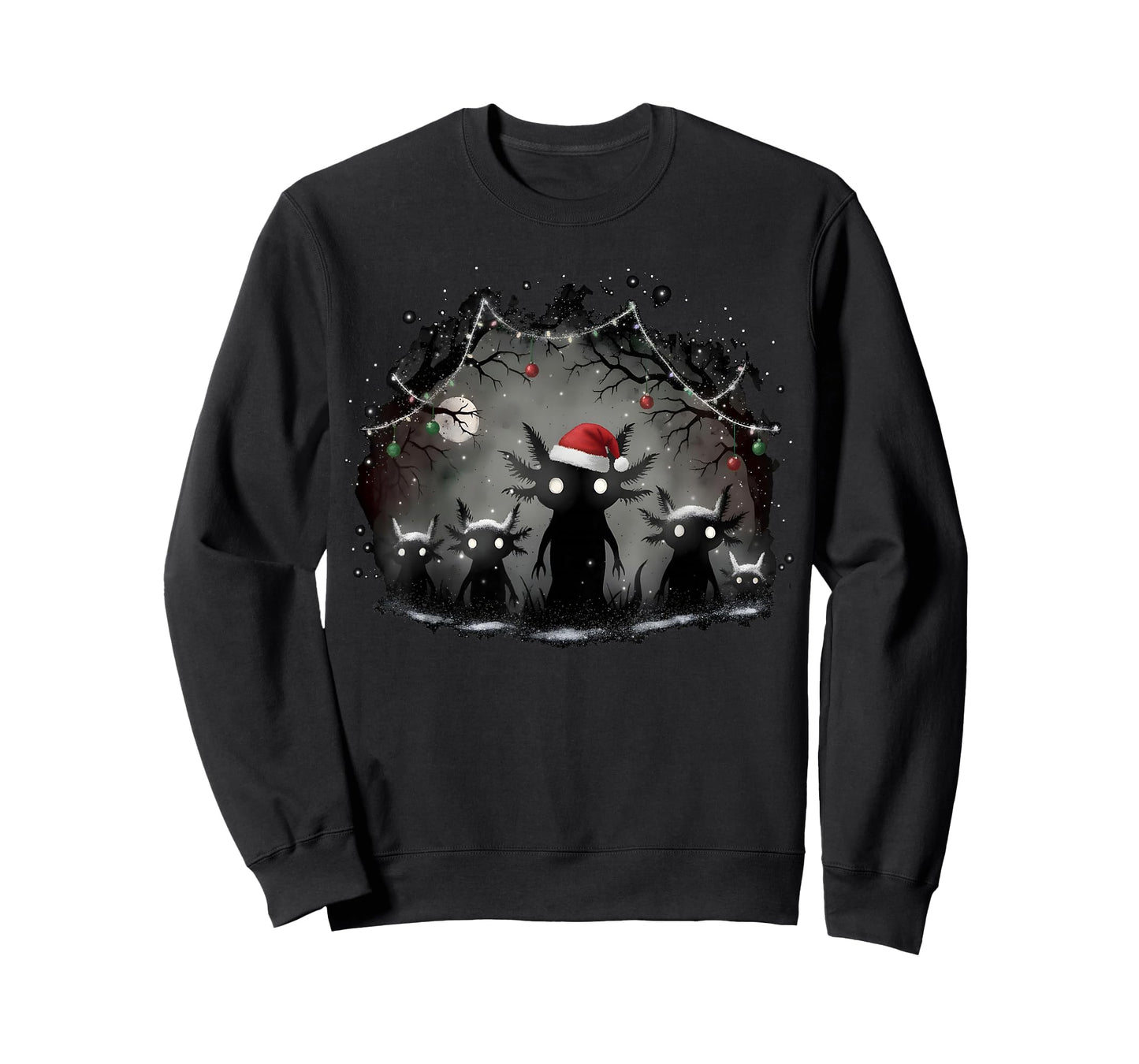 Creepy Gothic Christmas Axolotl Aesthetic Horror Grunge Xmas T-Shirt