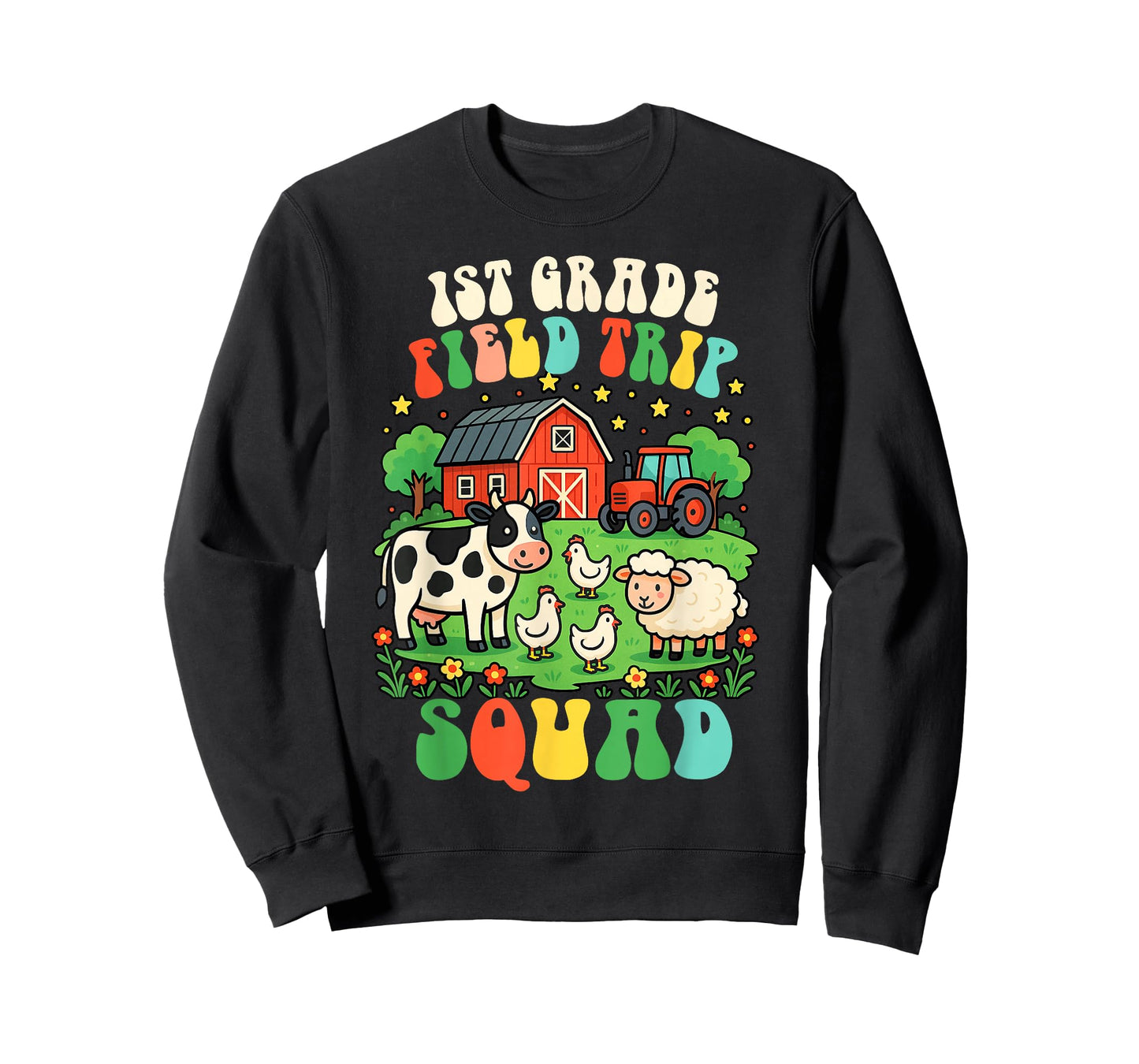 1st Grade Field Trip Squad Teacher Field Day Vibes Farm Life T-Shirt