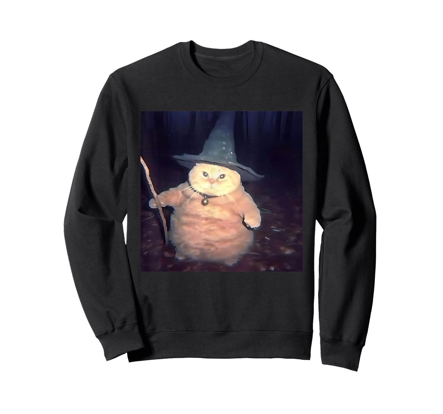 Cheeseball The Wizard Cat Vintage 90s Orange Cat Witch Cat T-Shirt