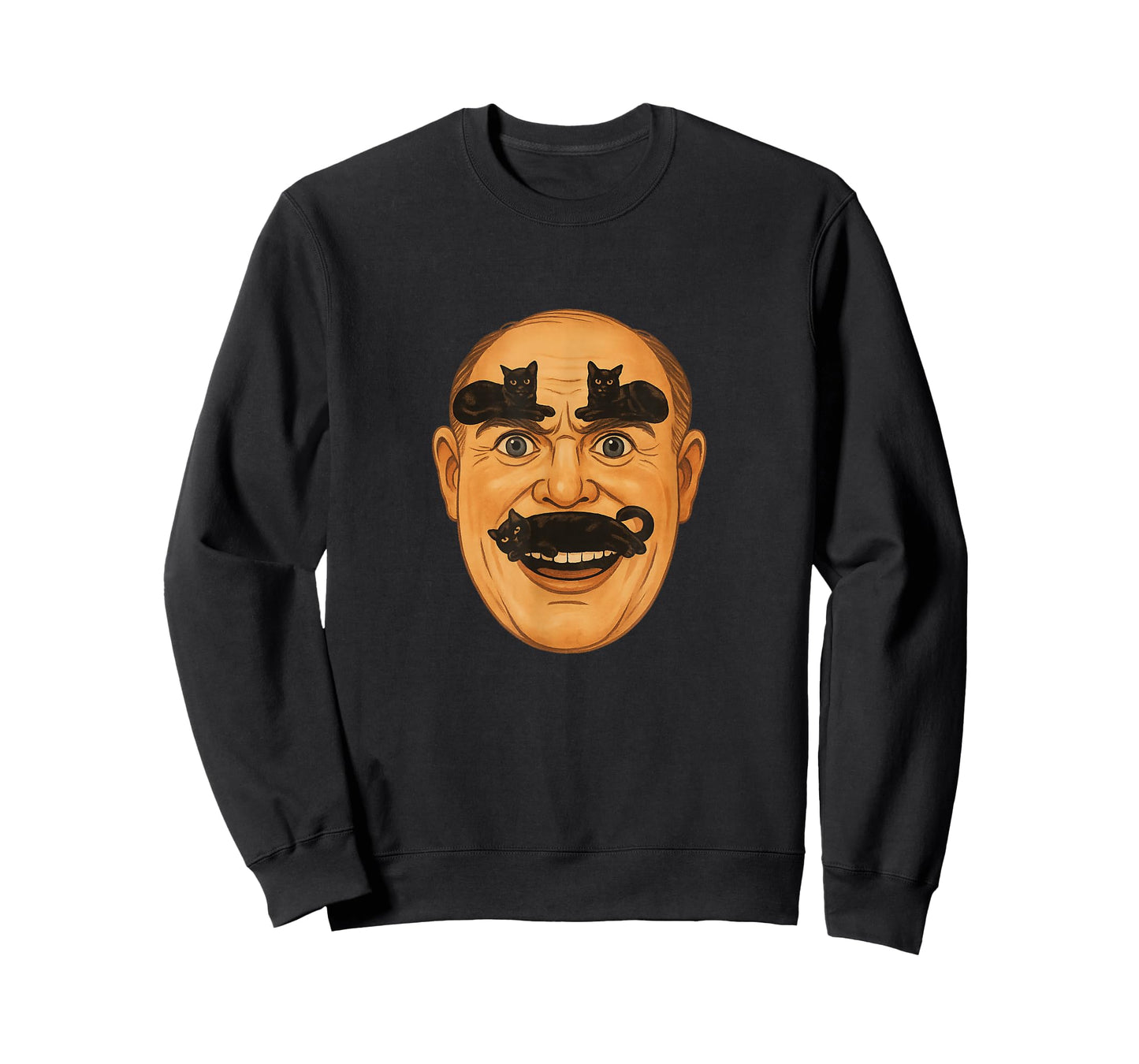 Cat Mustache & Eyebrow Cats – Meowstache Retro Meme T-Shirt