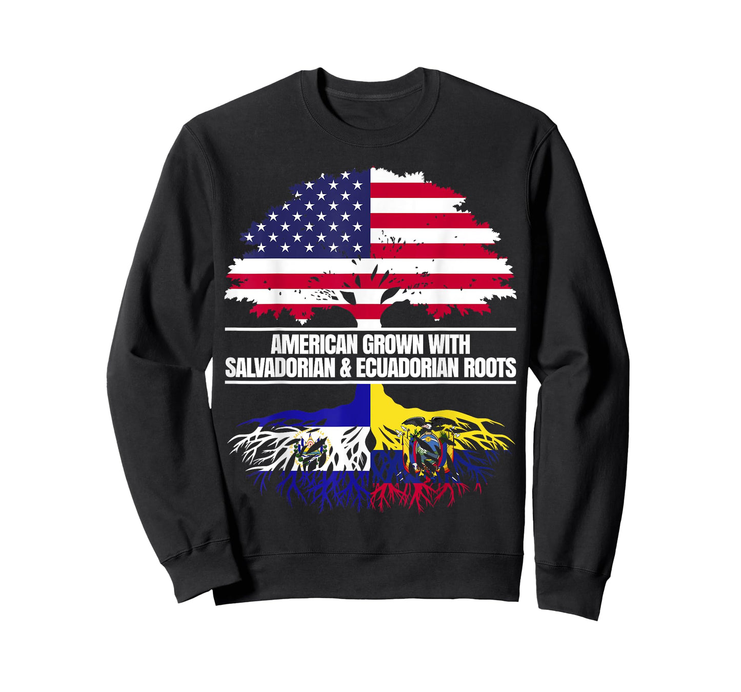 American Grown with Flag Salvadorian Ecuadorian Roots T-Shirt