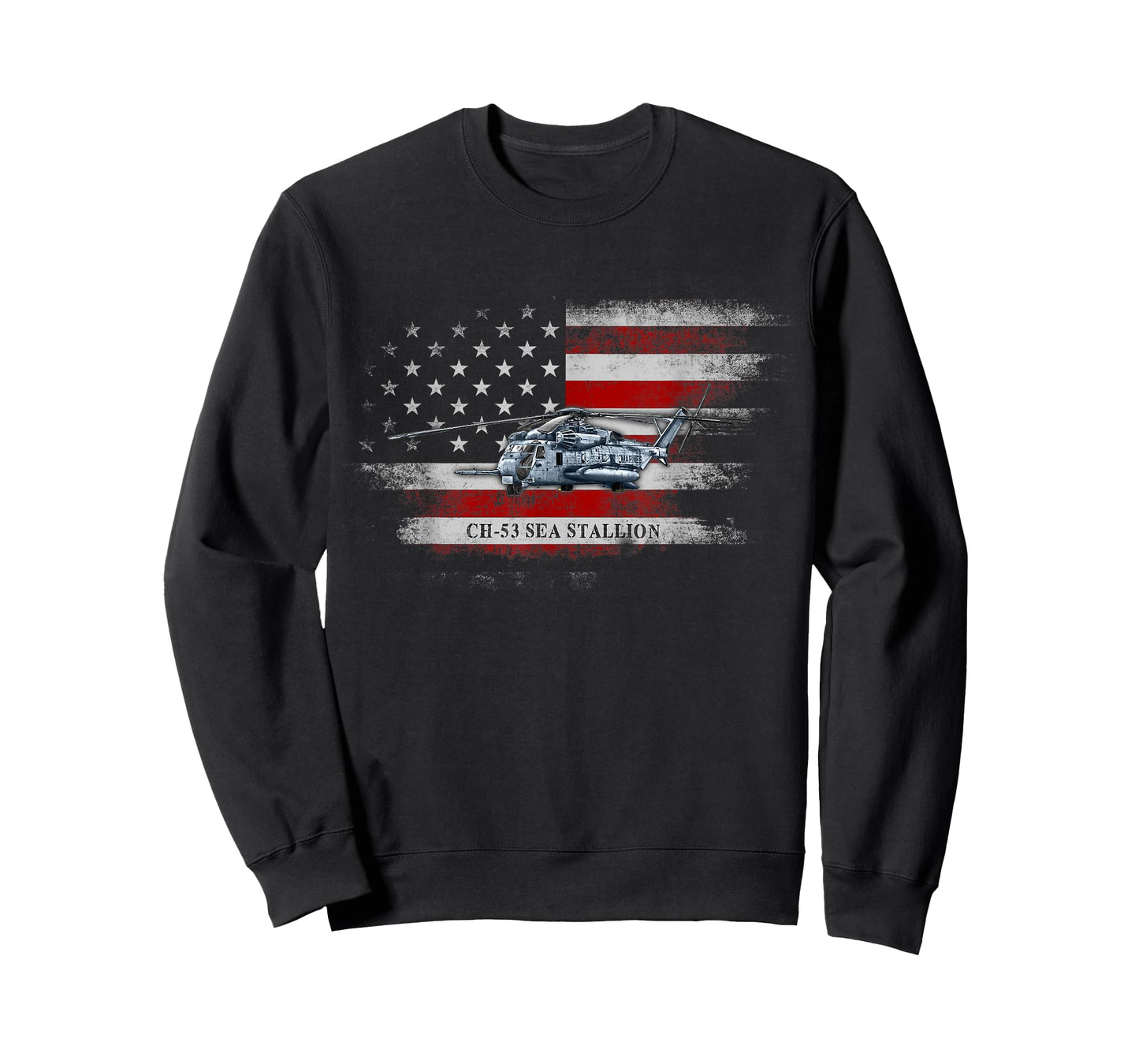 CH-53 Sea Stallion Helicopter USA Flag Helicopter Pilot Mens T-Shirt