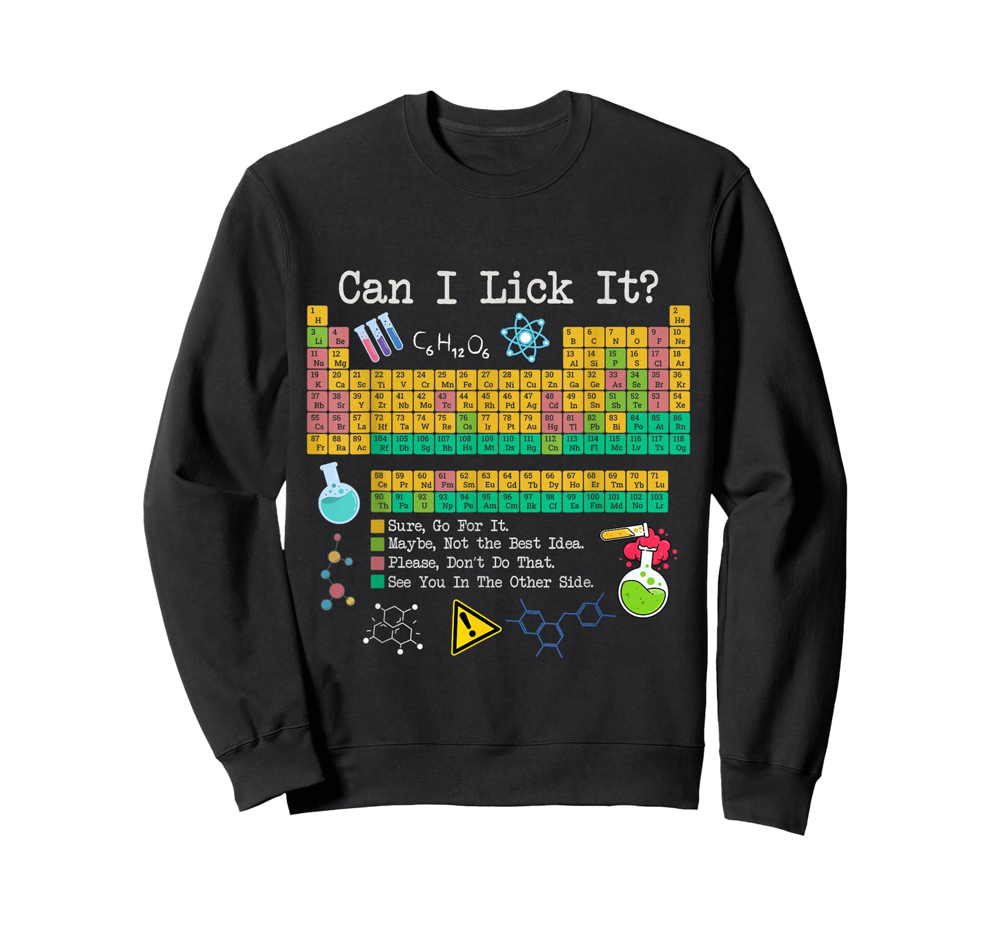 Can I Lick It Tee Funny Periodic Table of Elements Science T-Shirt