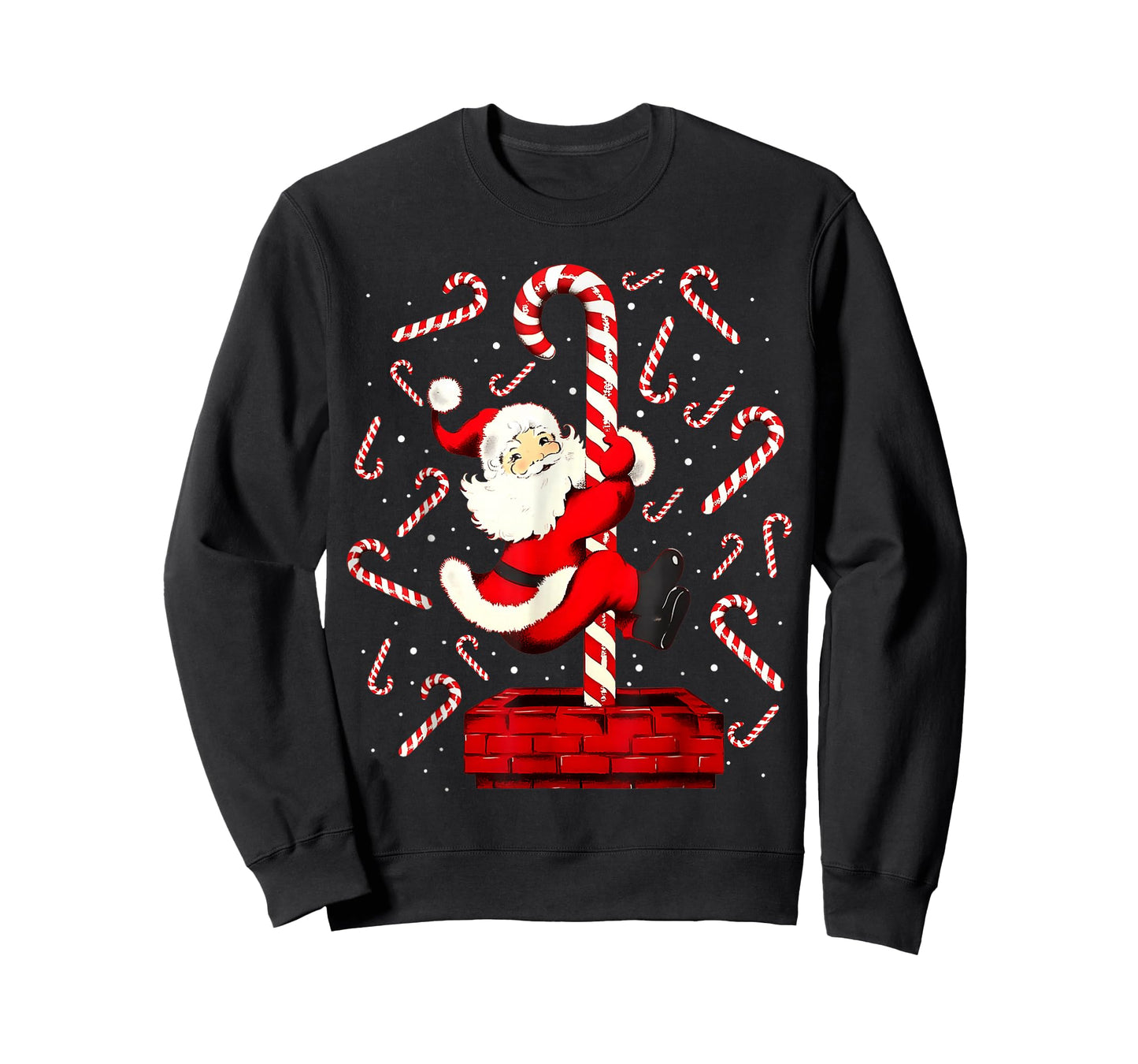 Candy Cane Christmas Santa Funny Lights Xmas Men Women Kids T-Shirt
