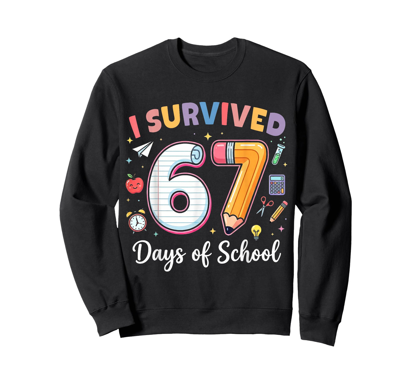 I Survived 67 Days of School Funny Meme Teacher Student Kids T-Shirt