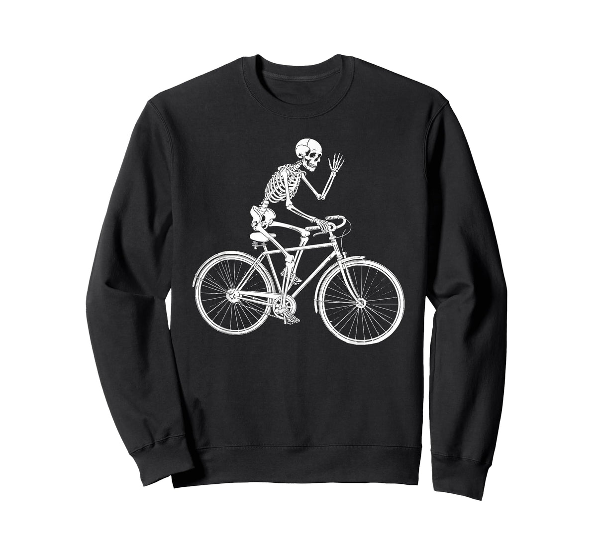 Skeleton Cyclist Waving Bike Rider Halloween T-Shirt