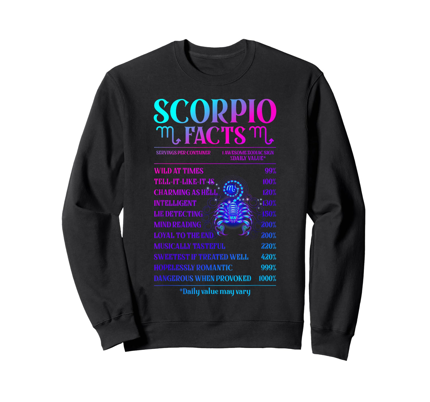 Funny Scorpio Facts Zodiac November Birthday Gift Men Women T-Shirt