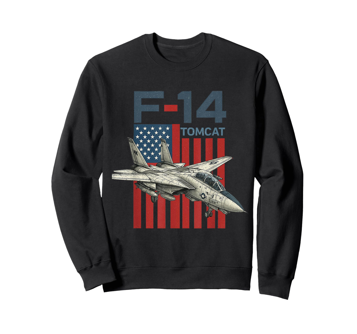F-14 Tomcat Fighter Jet Military Airplane American Flag Gift T-Shirt