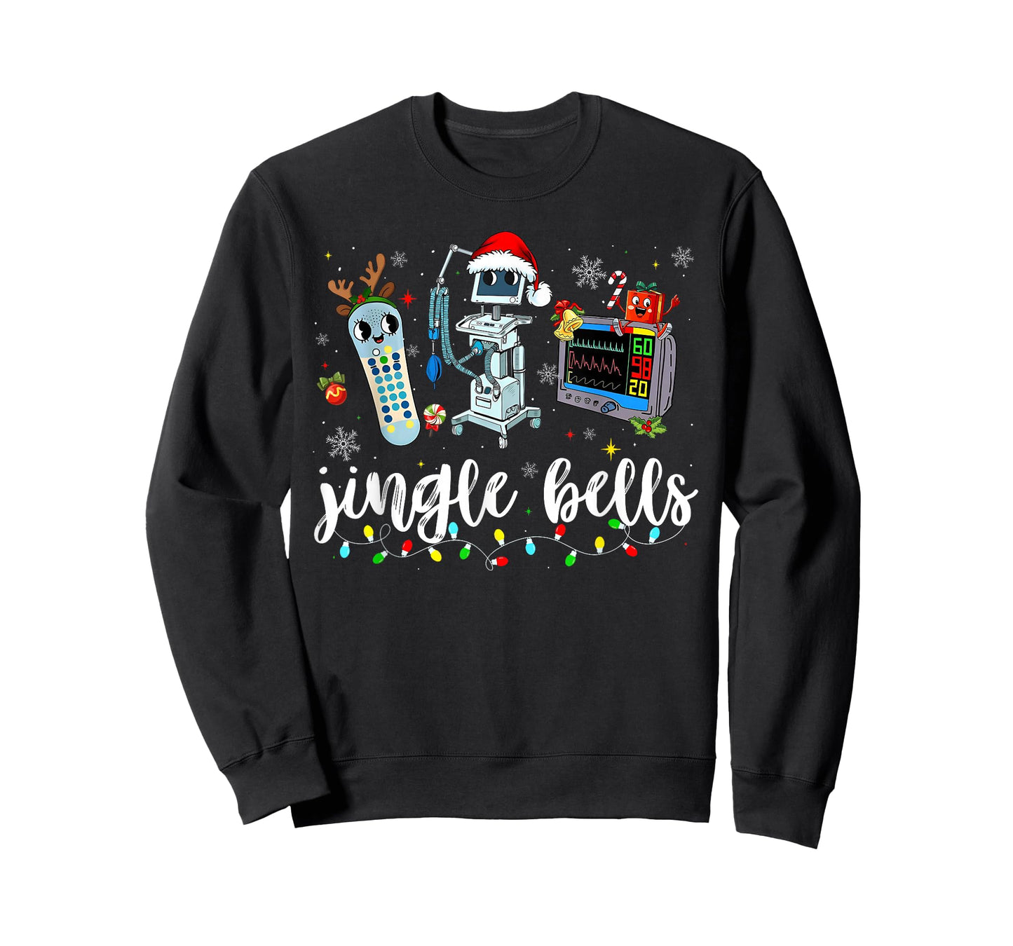 Christmas ER Nurse Jingle Bells Xmas Lights Holiday Pajamas T-Shirt