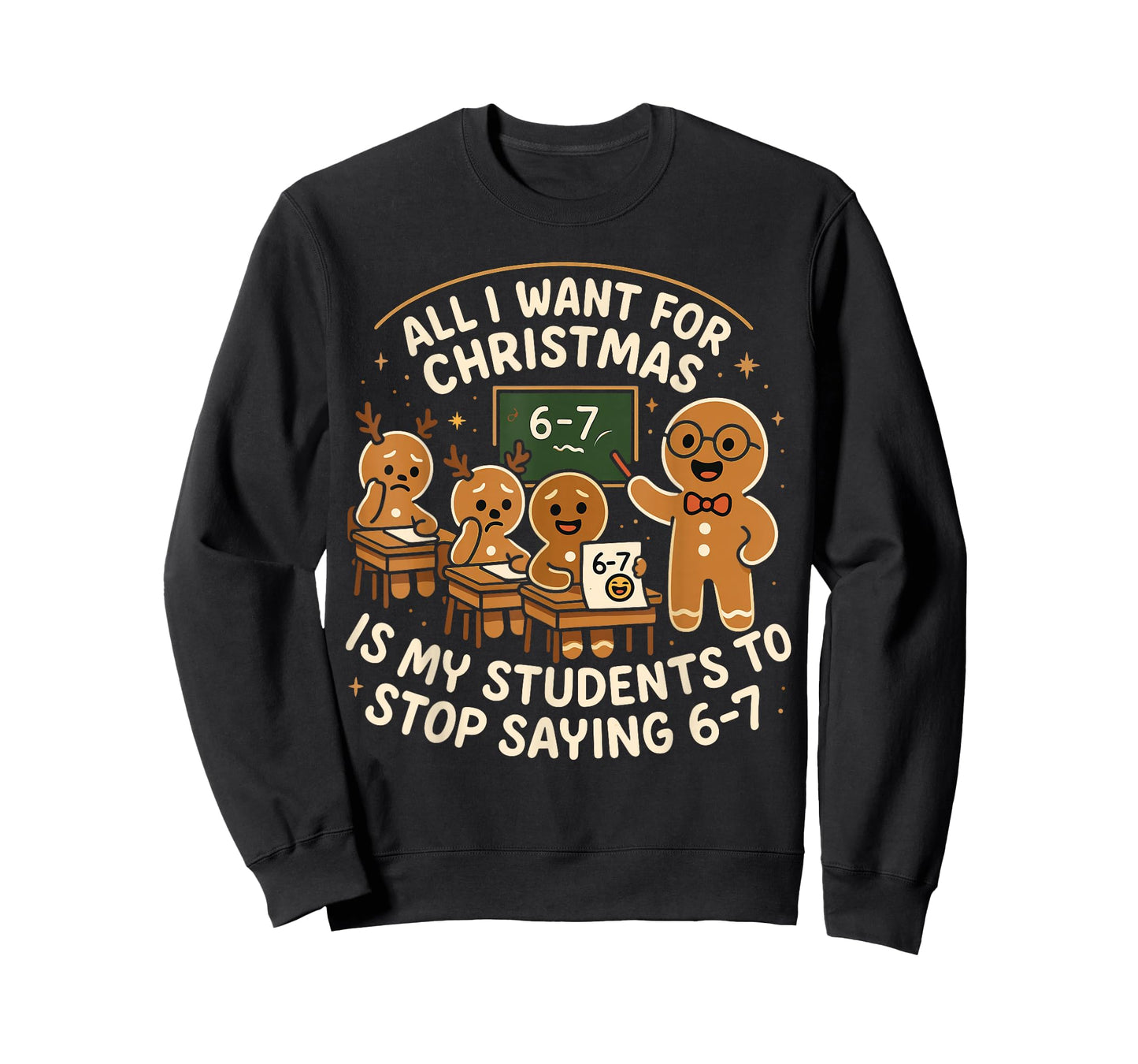 Funny 67 Christmas Pajamas Shirt Six Seven Meme Brainrot T-Shirt