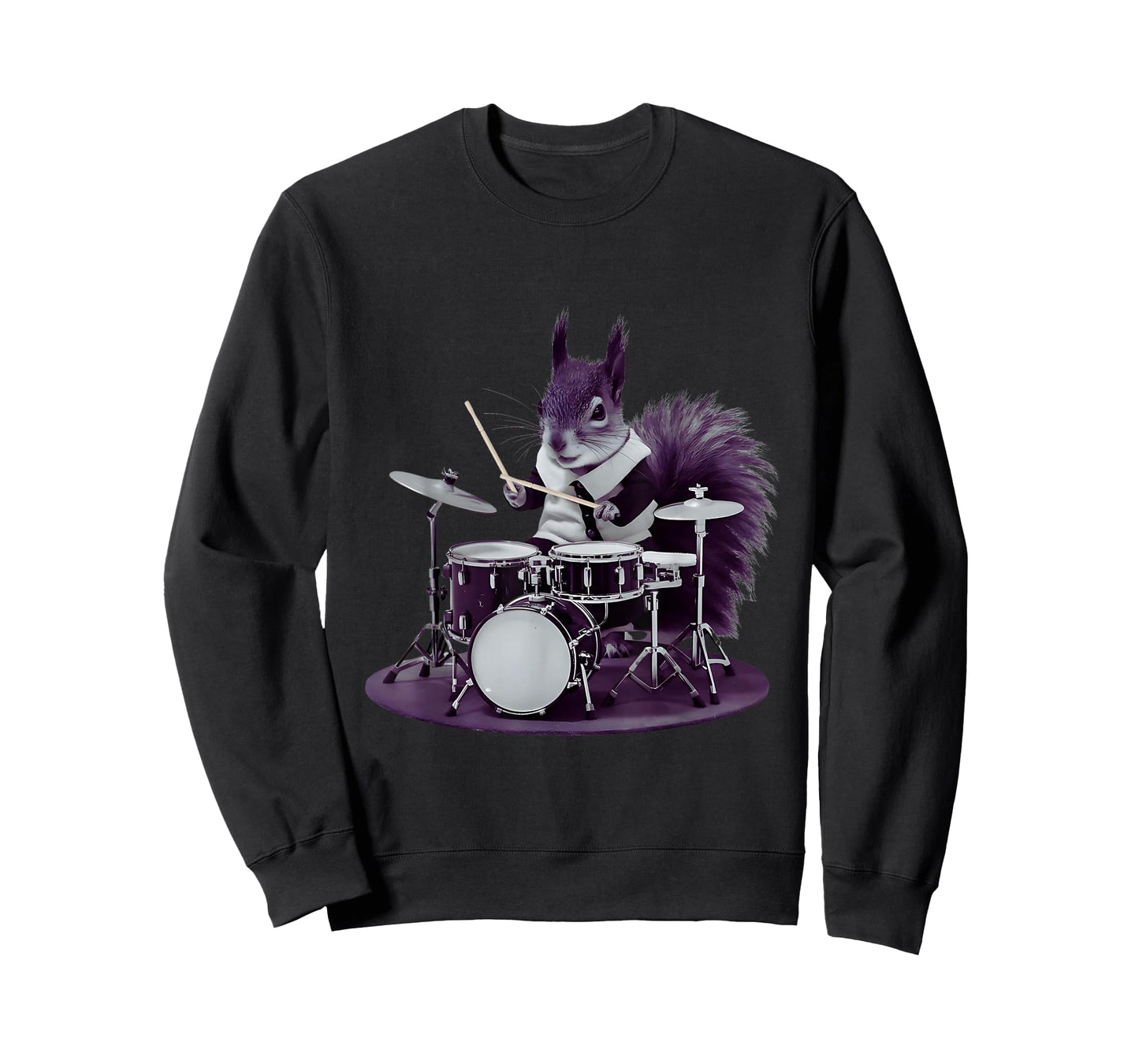 Squirrel Playing Drums Drumming Funny Drummer Squirrel Lover T-Shirt