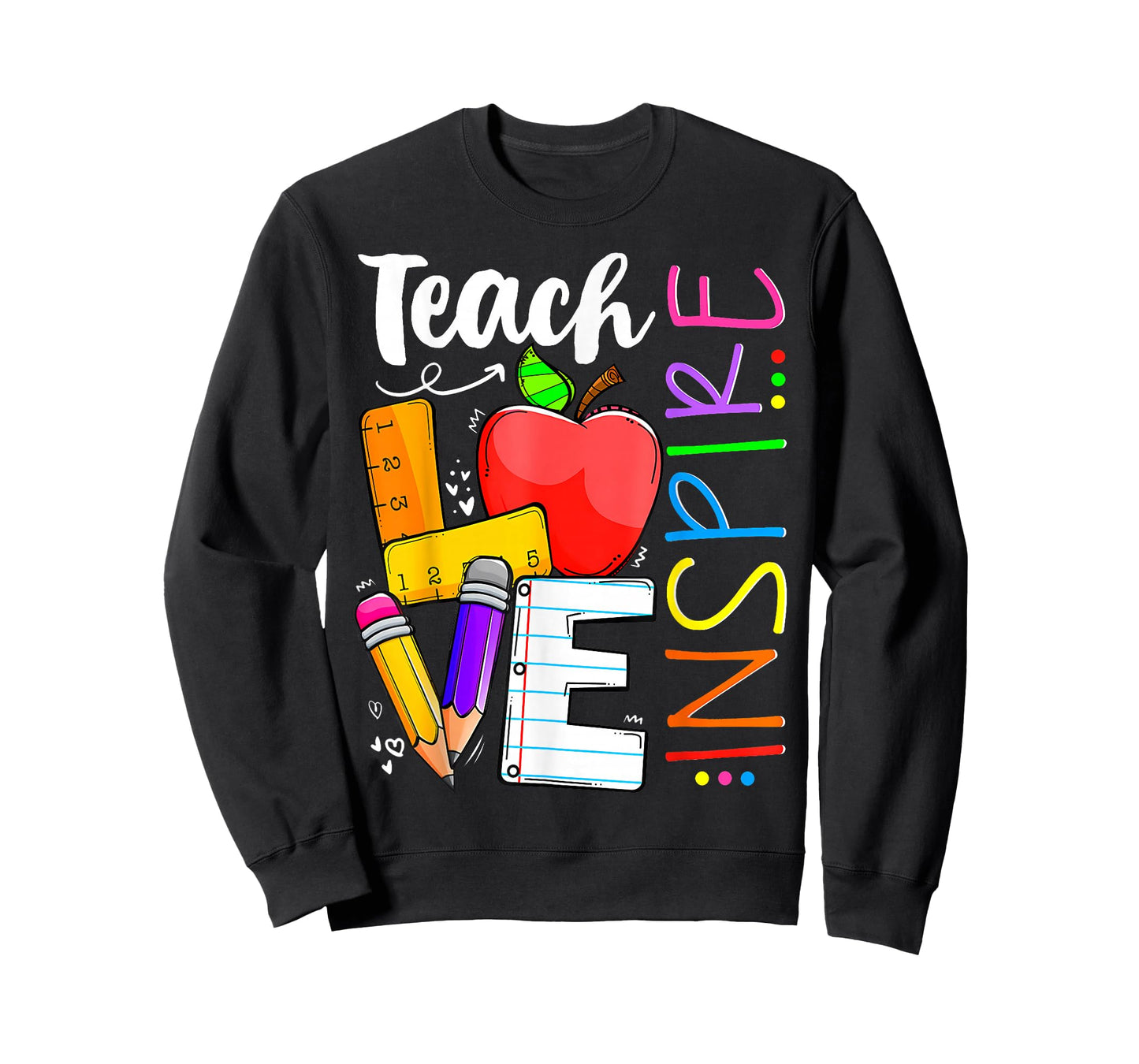 Cute Teach Love And Inspire Men Women Teacher T-Shirt