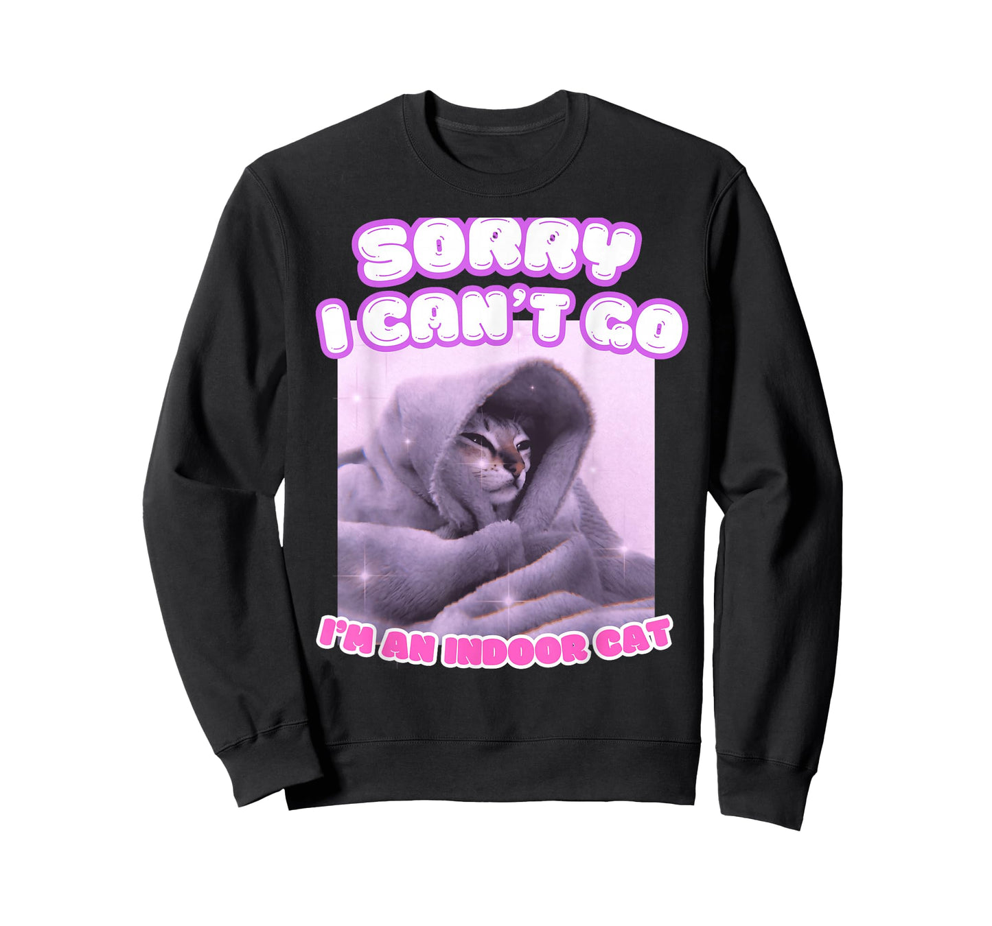 Sorry I Can't Go I'm an Indoor Cat Funny Kitten Meme T-Shirt