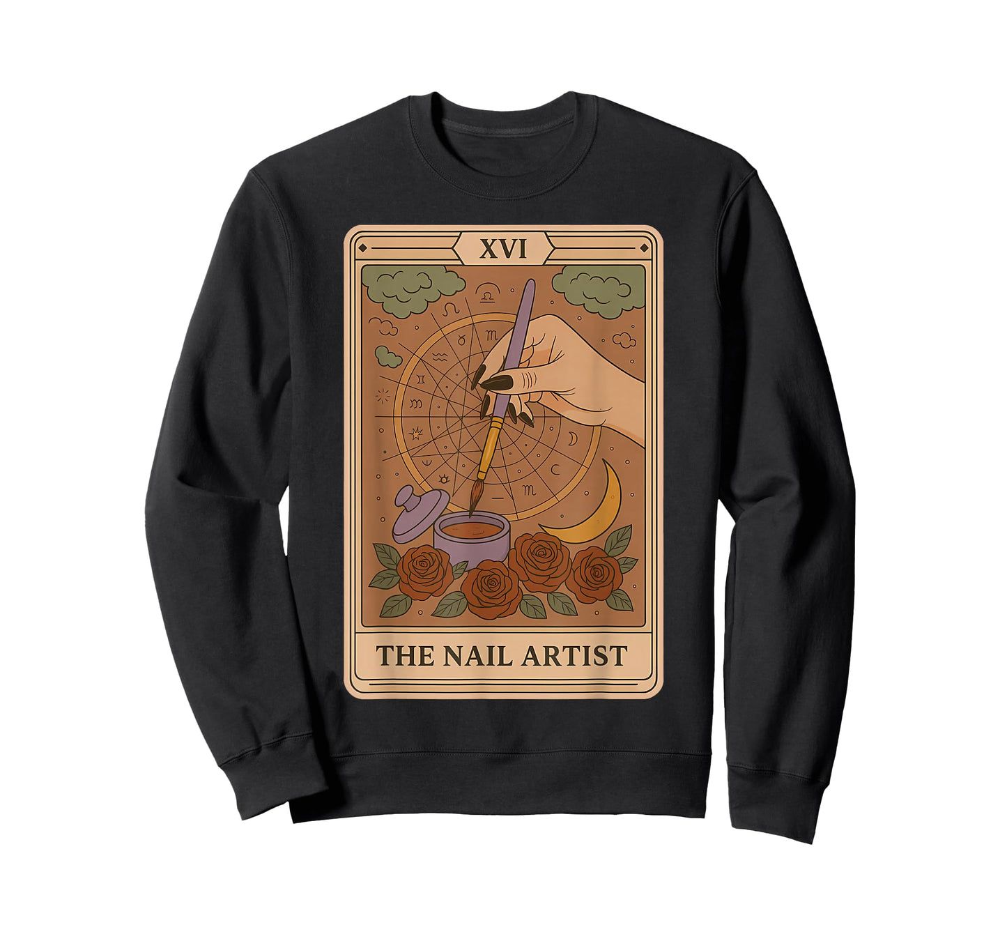 The Nail Artist Tarot Card Mystical Nail Tech Zodiac Salon T-Shirt