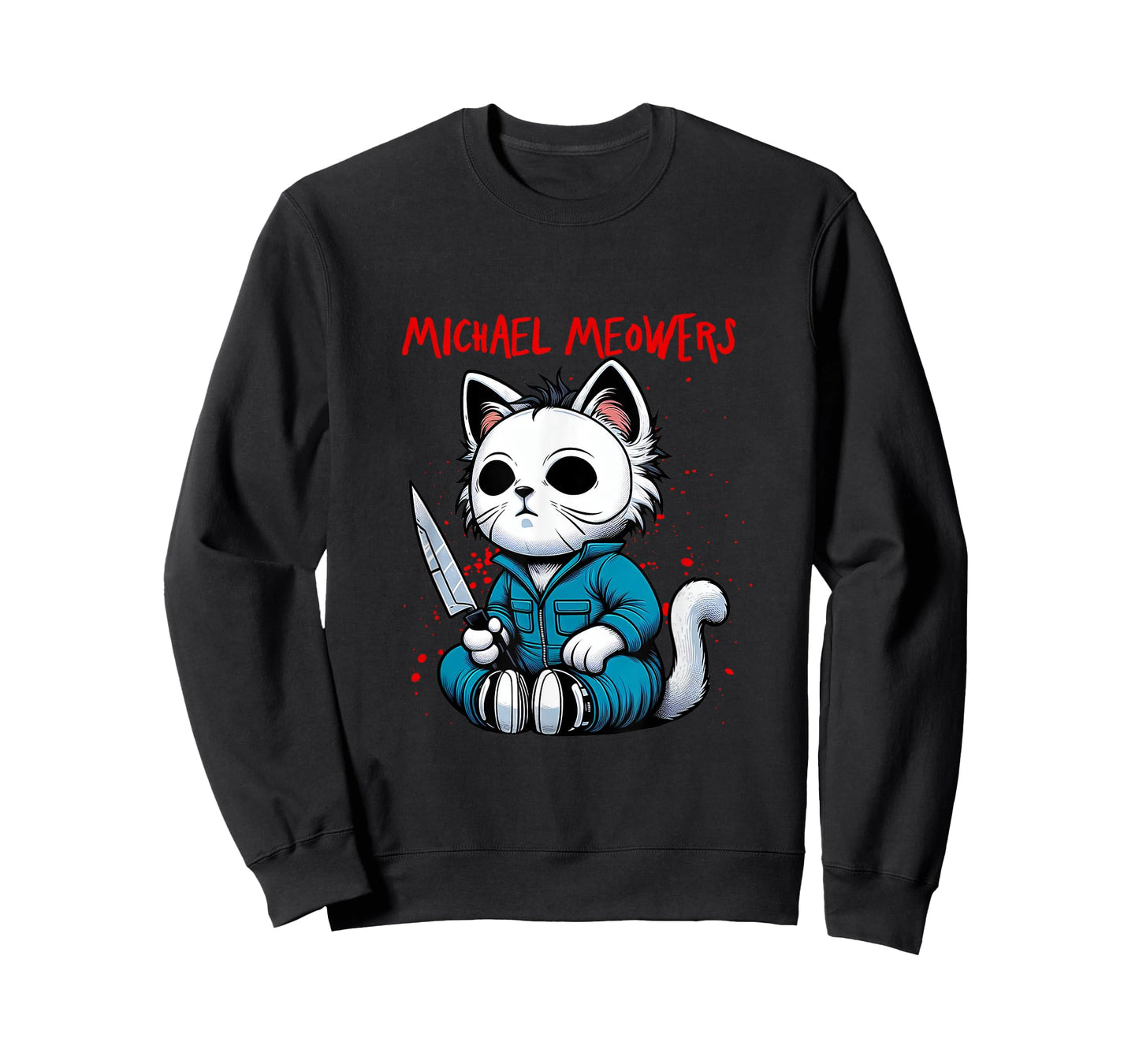 Funny Cat Motif Crazy Cat Graphic Michael Meowers Cat T-Shirt for Men Women