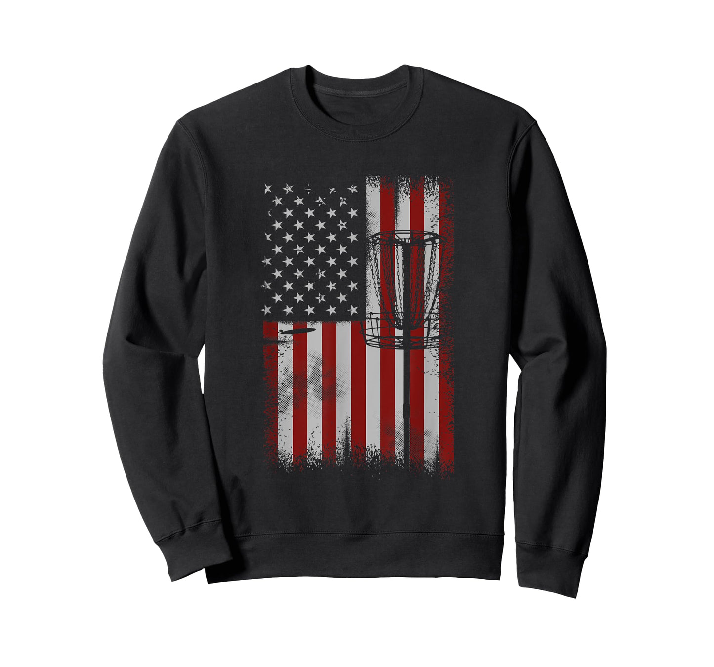 Retro American Flag Disc Golf Gift for Men Disc Golf Player T-Shirt
