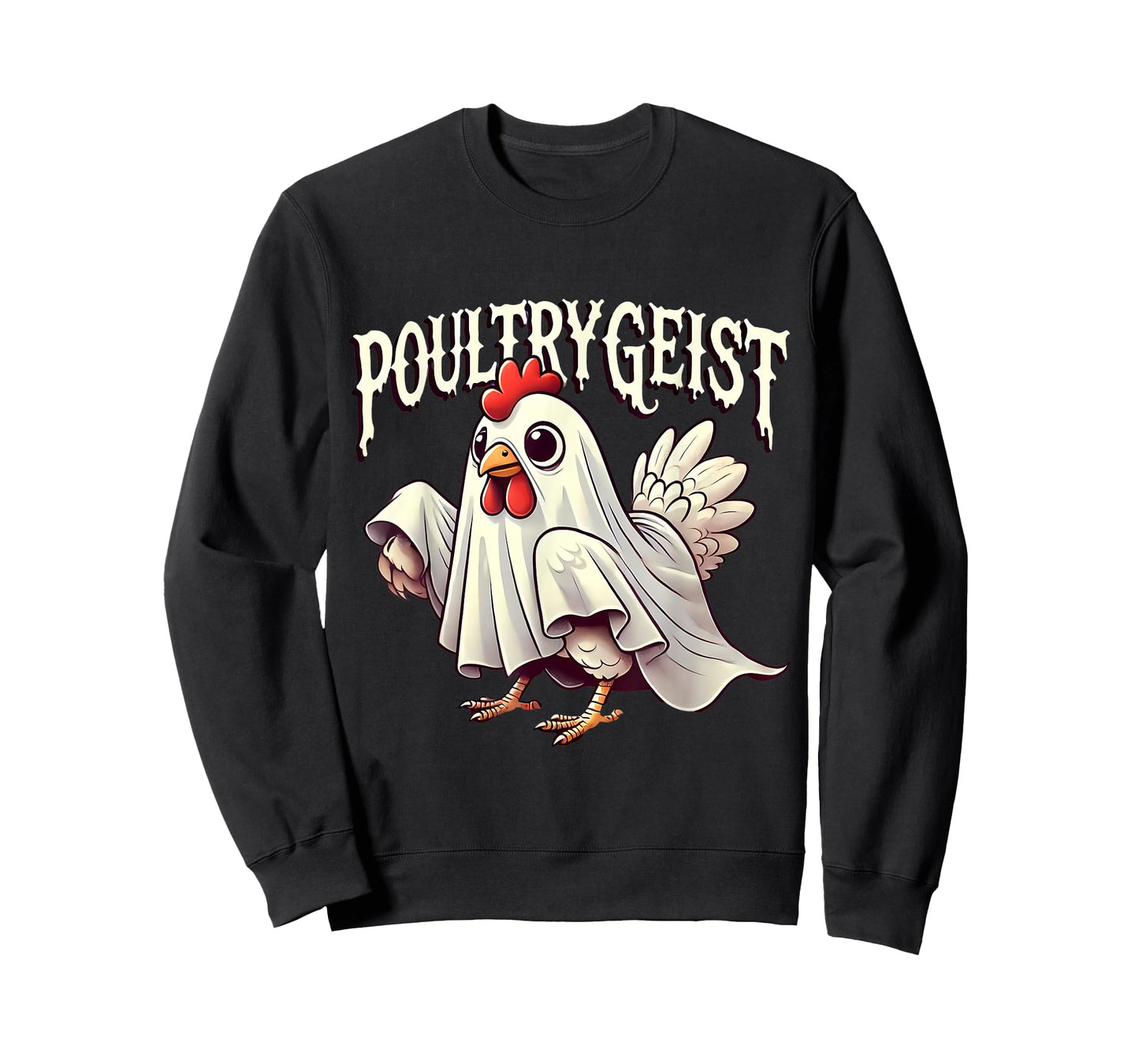 Chicken Ghost Poultrygeist Funny Halloween Farmer T-Shirt