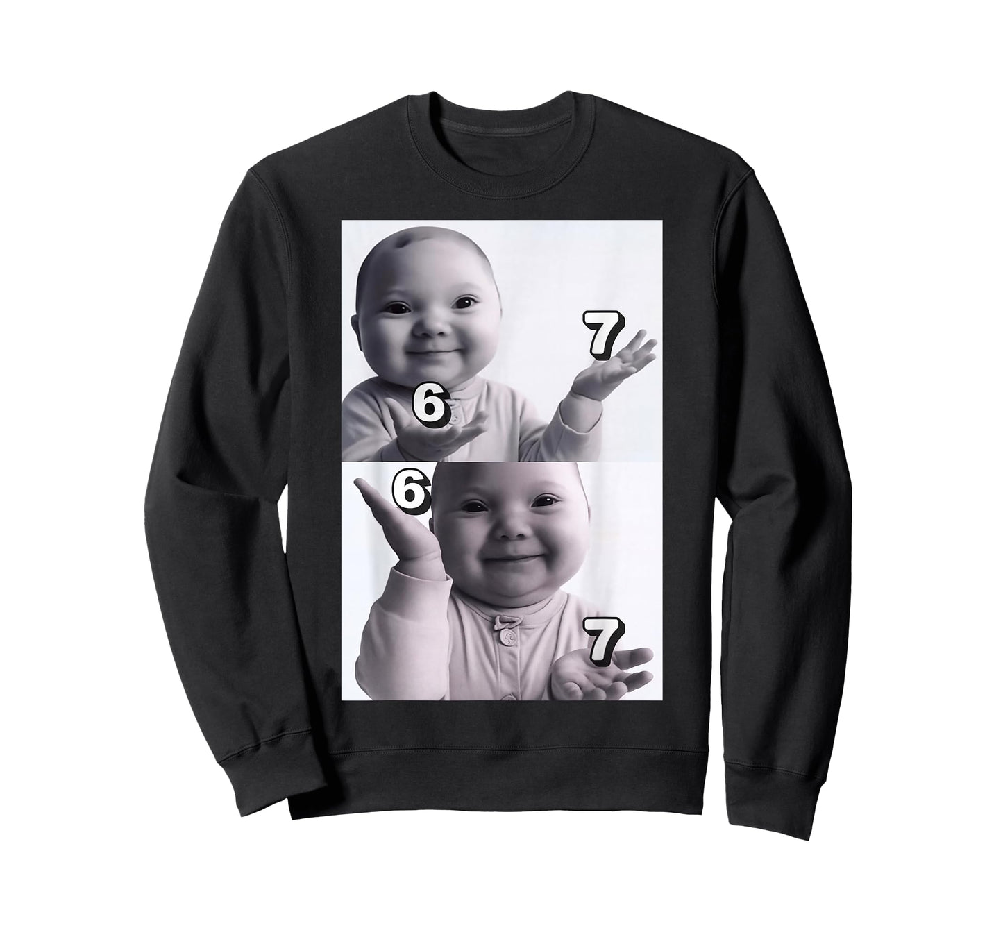 Funny gen z Brainrot ai Laughing Niche Baby Six Seven Meme T-Shirt