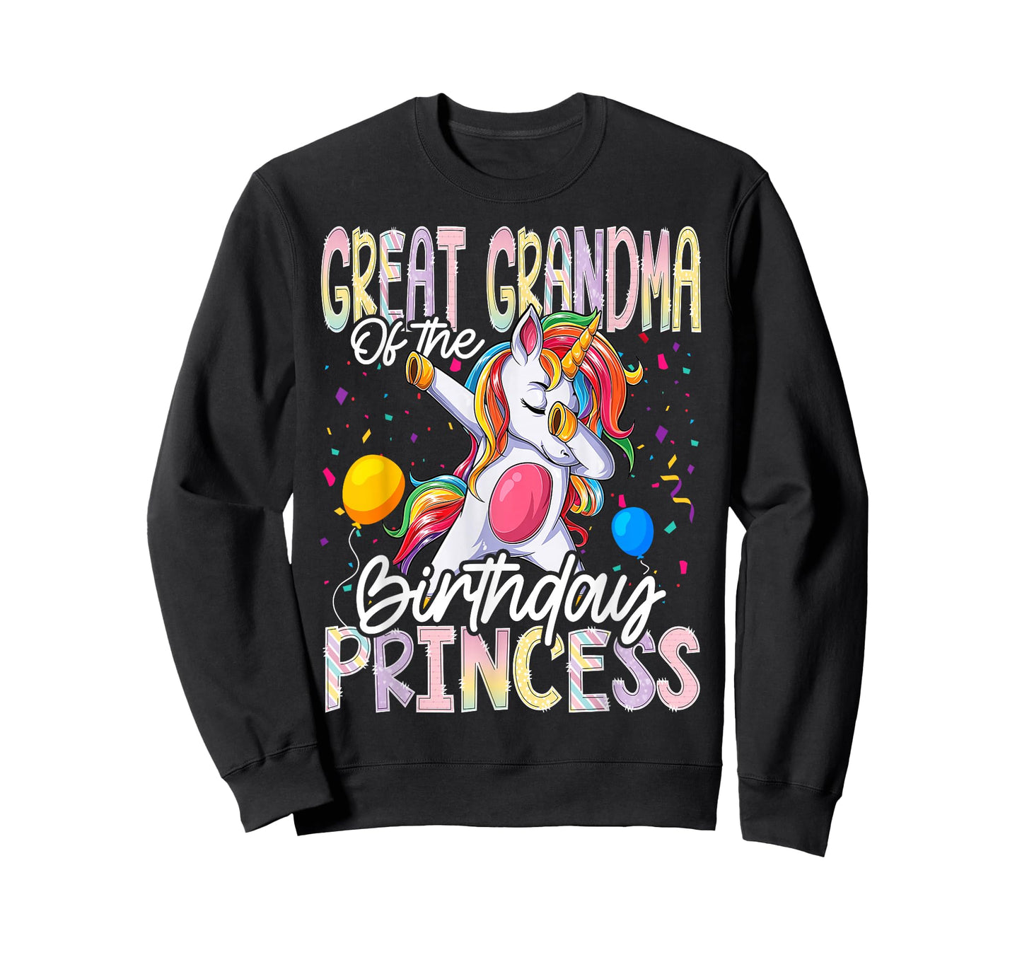 Great Grandma of The Birthday Princess Dabbing Unicorn T-Shirt