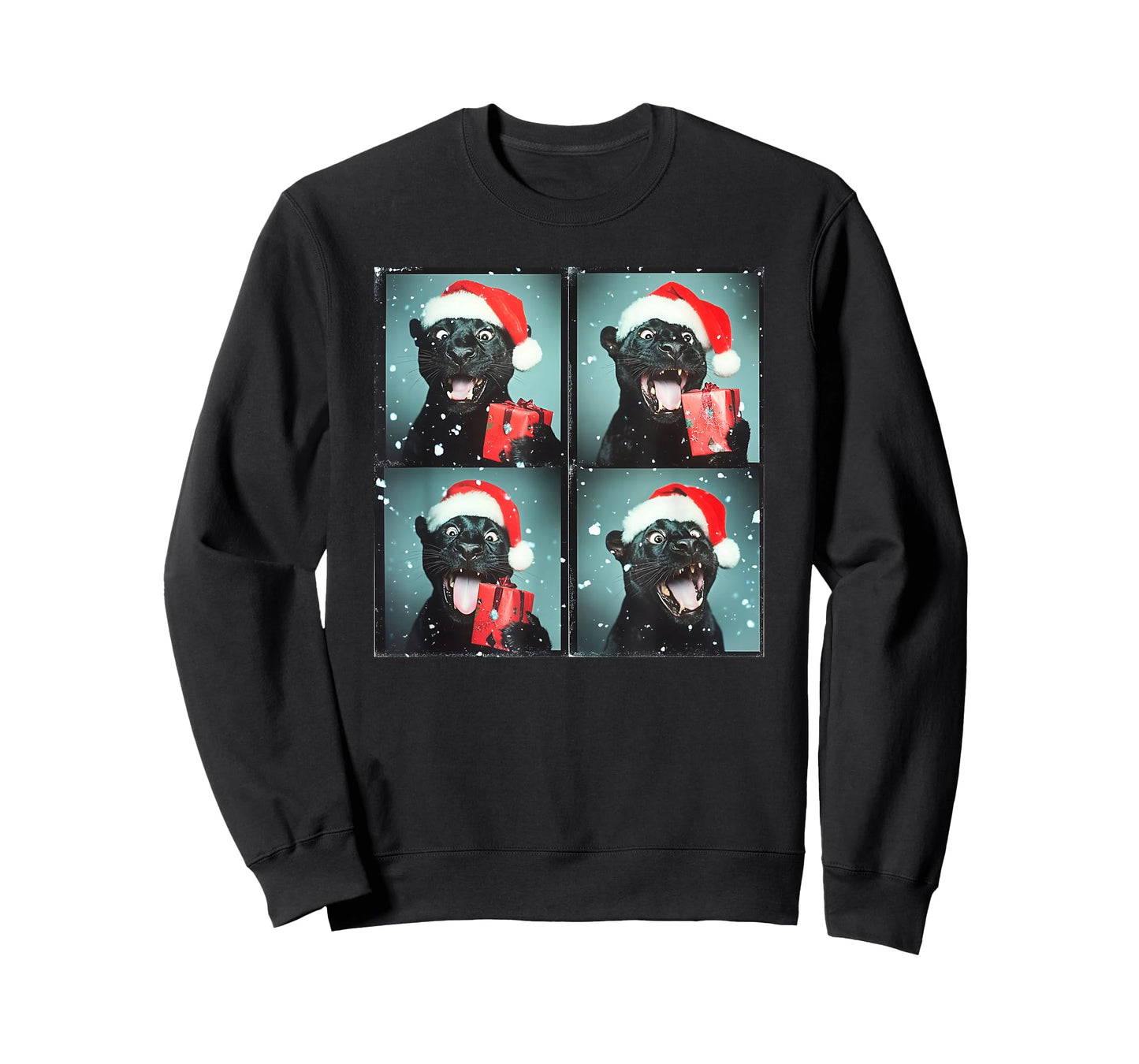 Panther Santa Hat Funny Christmas Panther T-Shirt