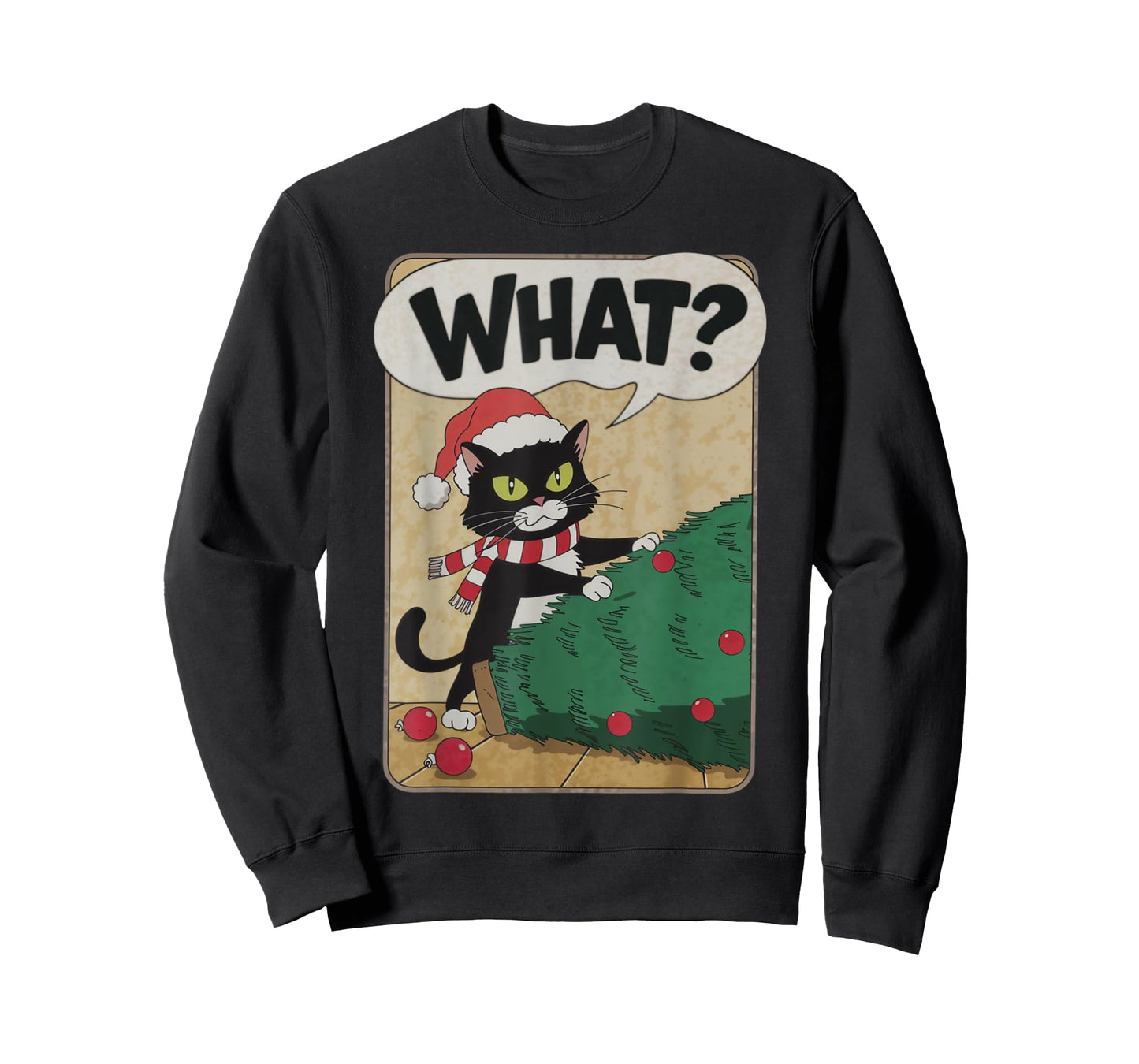 Funny Christmas Cat Christmas Tree Meowy Christmas T-Shirt