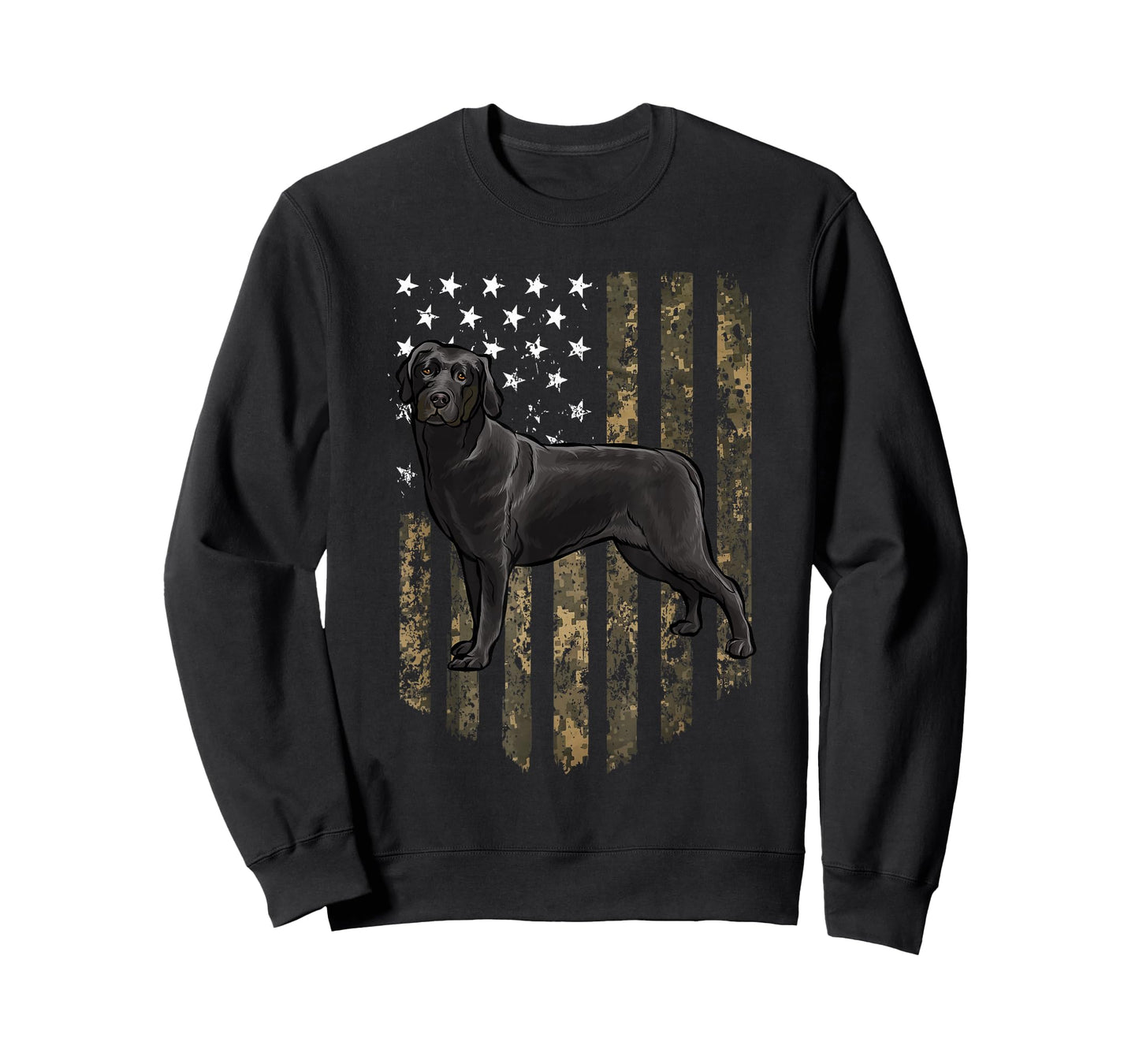 Camo American Flag Black Labrador Retriever 4th of July USA T-Shirt