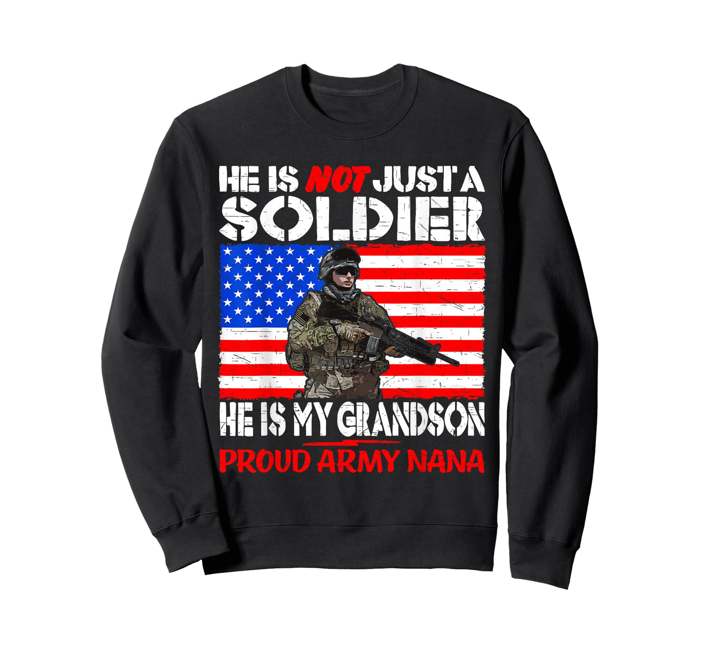 My Grandson My Soldier Hero Proud Army Nana Military Grandma T-Shirt