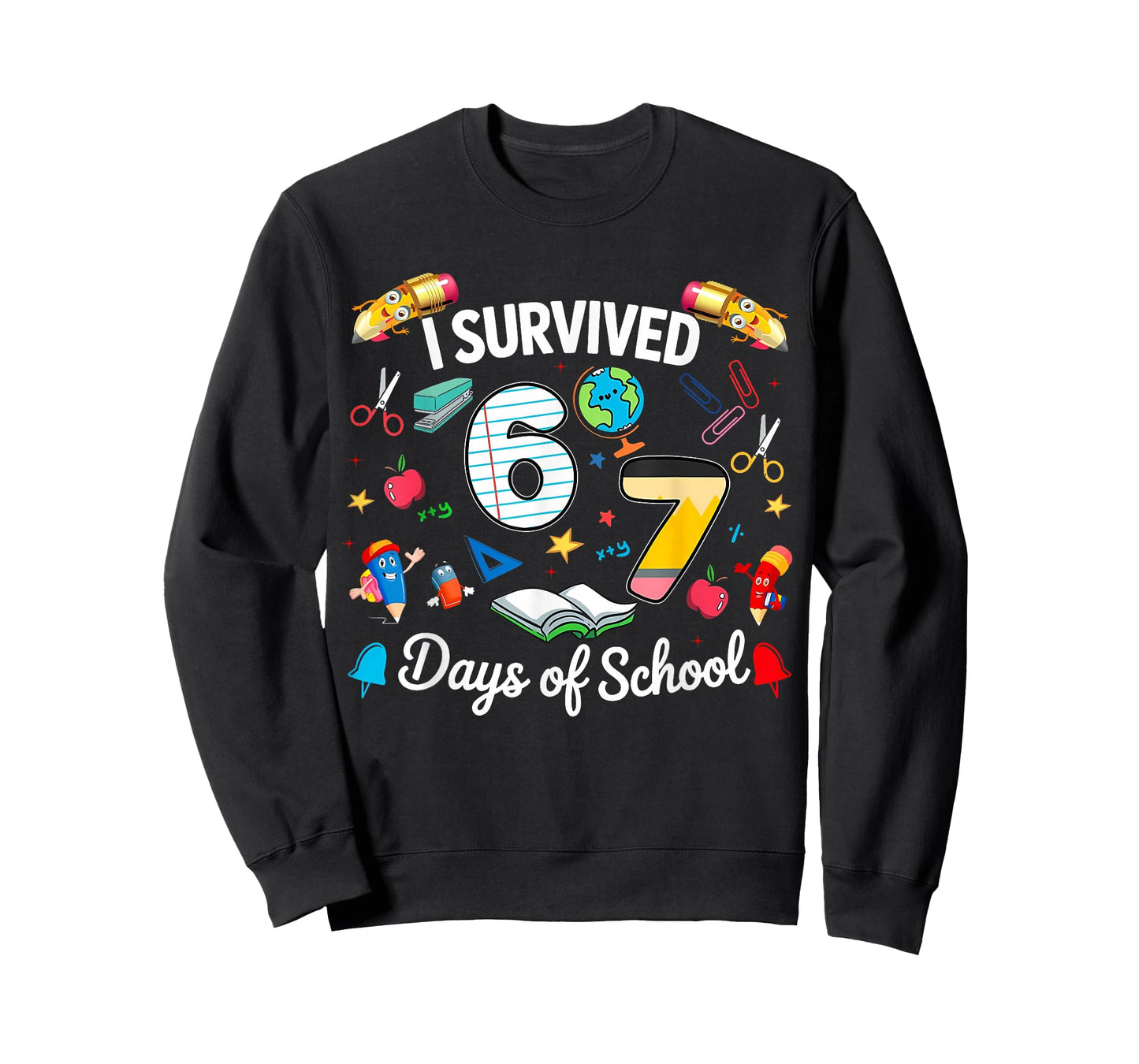 I Survived 67 Days of School Teachers Students Boy Girl Kids T-Shirt