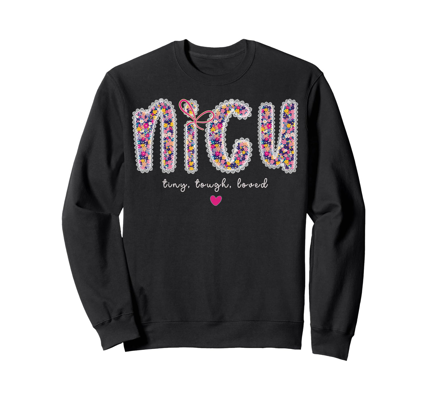 Cute Floral Nicu Tiny Tough Loved Nurse Appreciation Graphic T-Shirt