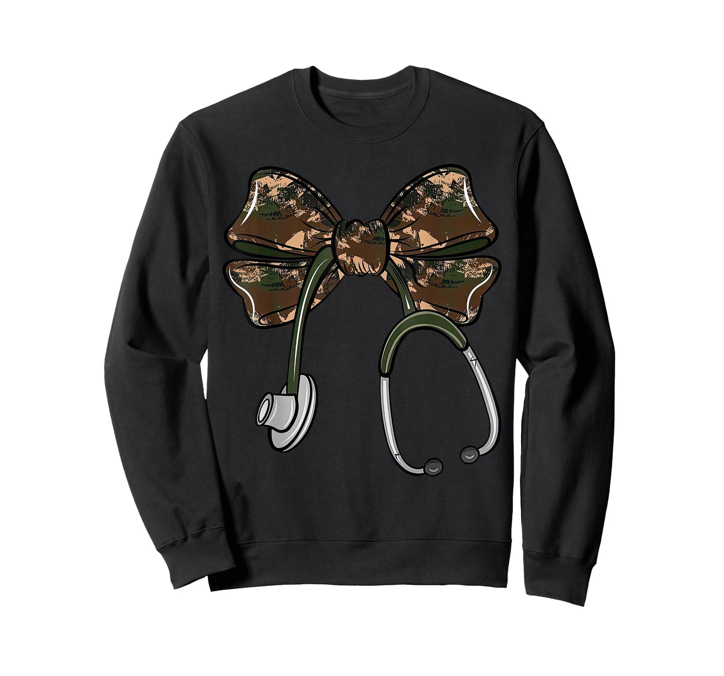 Cute Camo Nurse Coquette Bow Stethoscope Registered Nurse T-Shirt