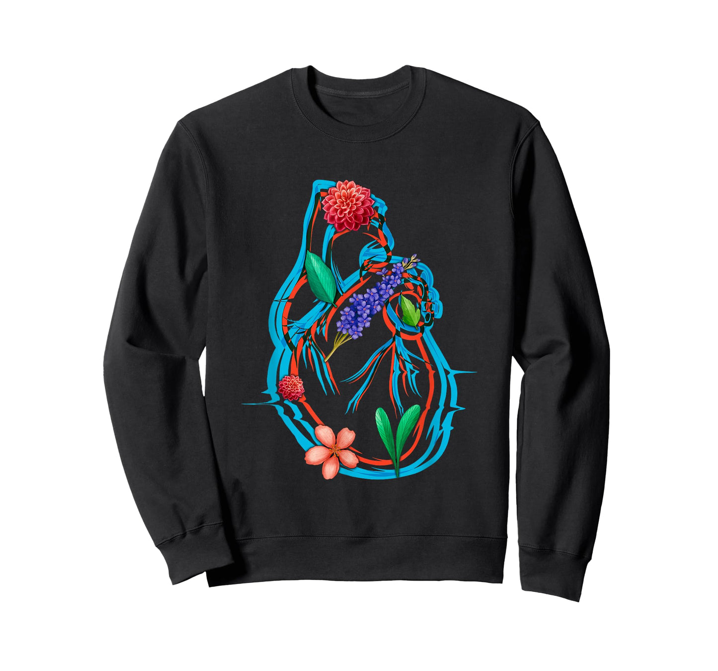 Anatomical Heart And Flowers Funny Men Women Cardiologist T-Shirt