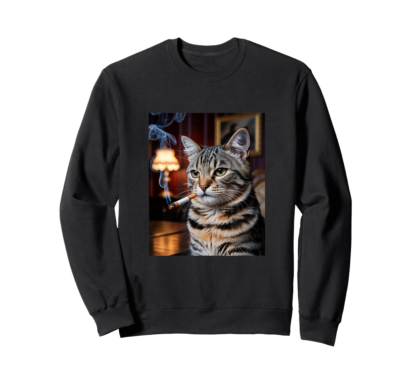 Funny Smoking Cat, Cigarette Kitty Gen Z Meme, Cat Lover Men Women T-Shirt